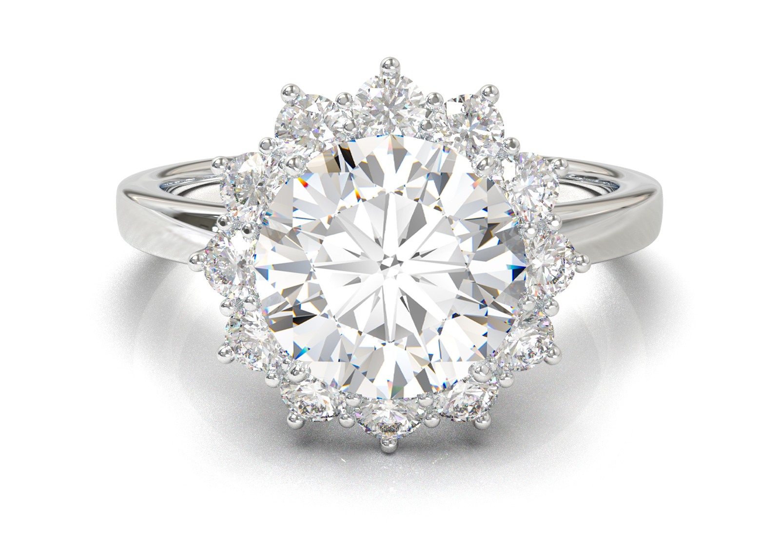 Montura Halo Flor 0.02 Oro Blanco