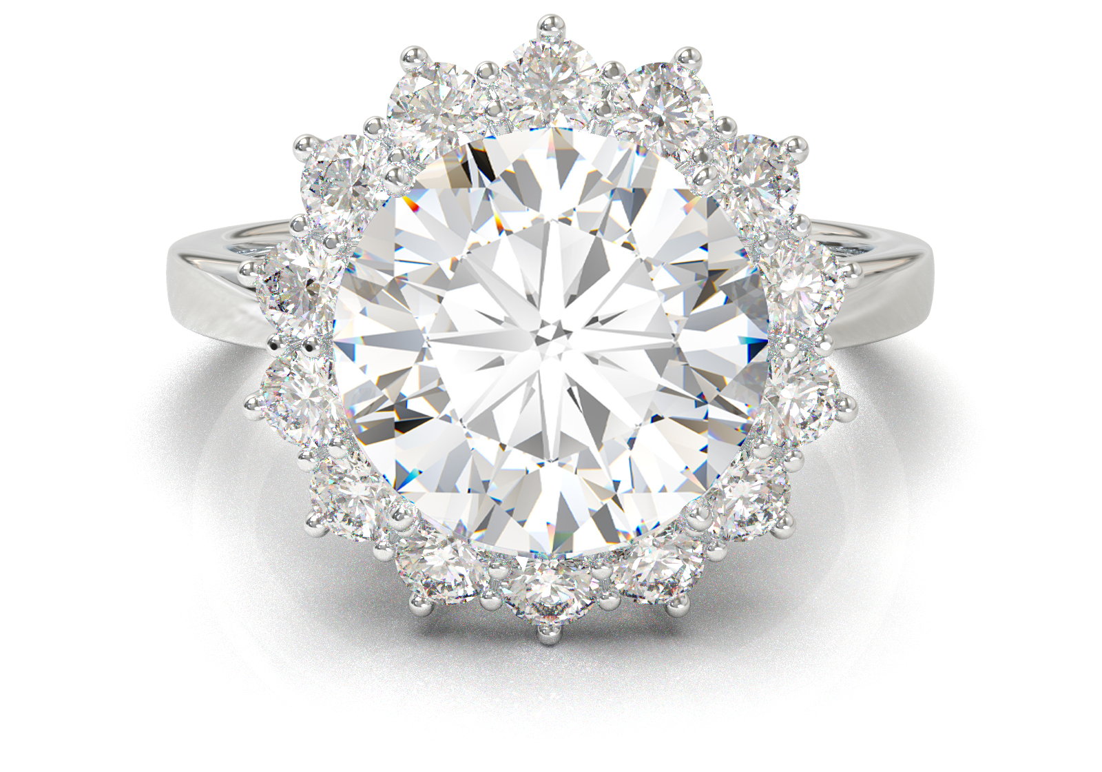 Montura Halo Flor 0.02 Oro Blanco