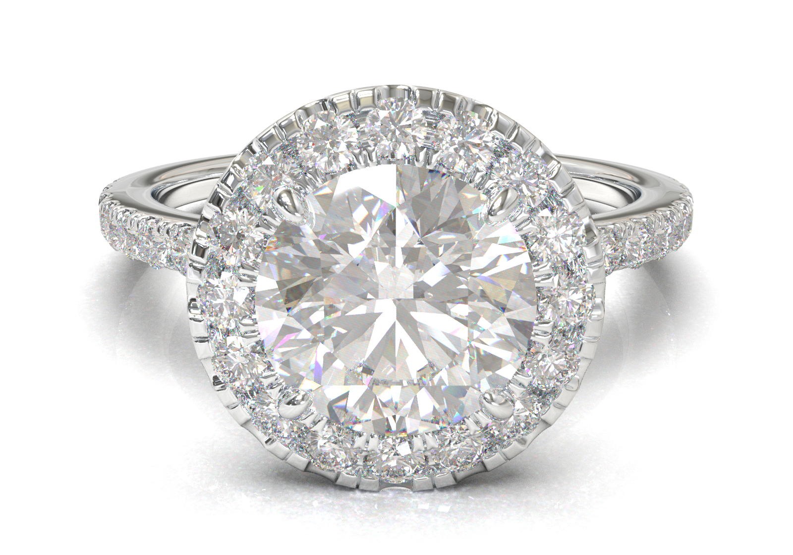 Montura Halo & Pavé Oro Blanco