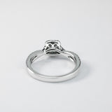 Round Ring with Halo and Braided Pavé