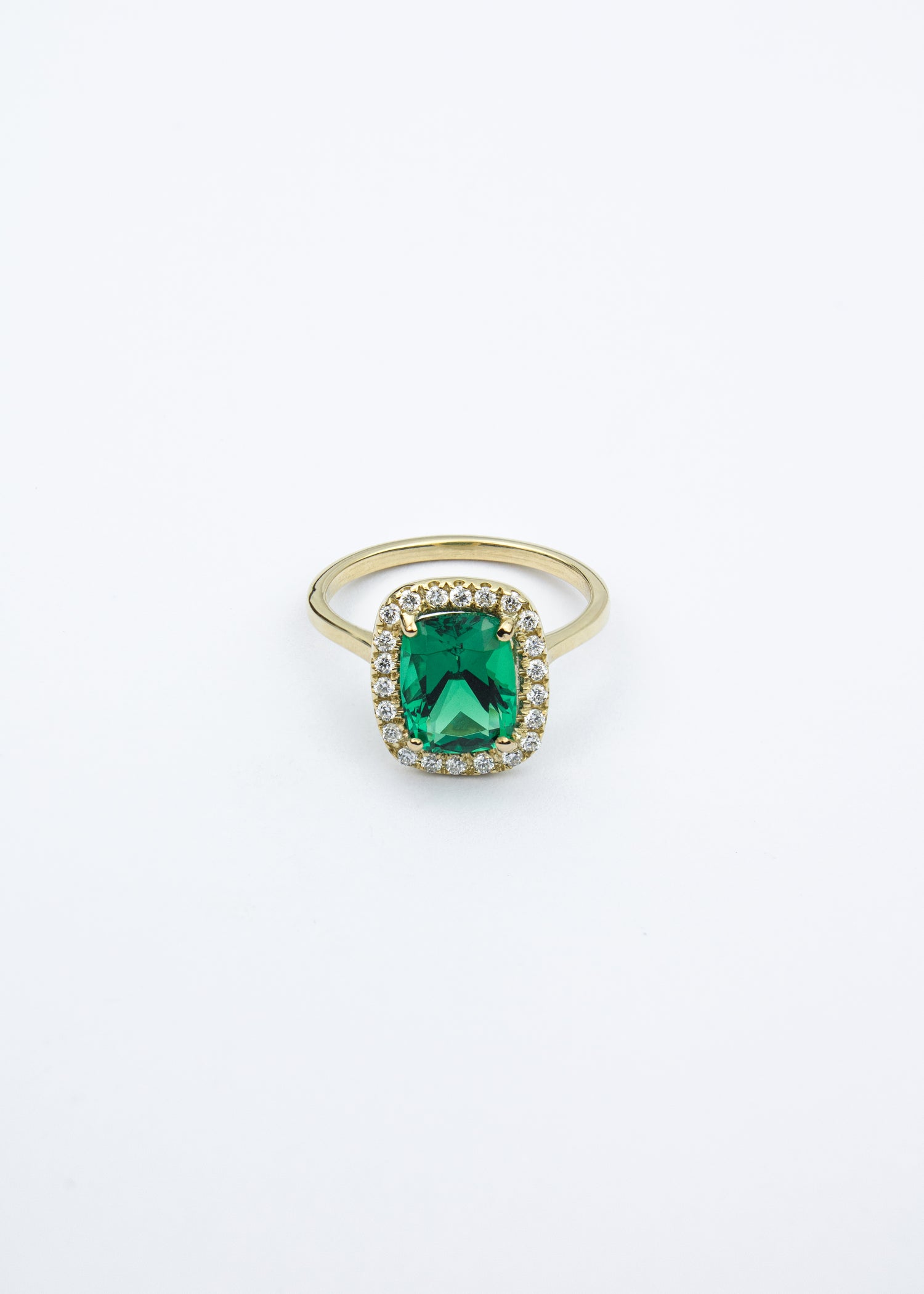 Anillo Esmeralda con Halo