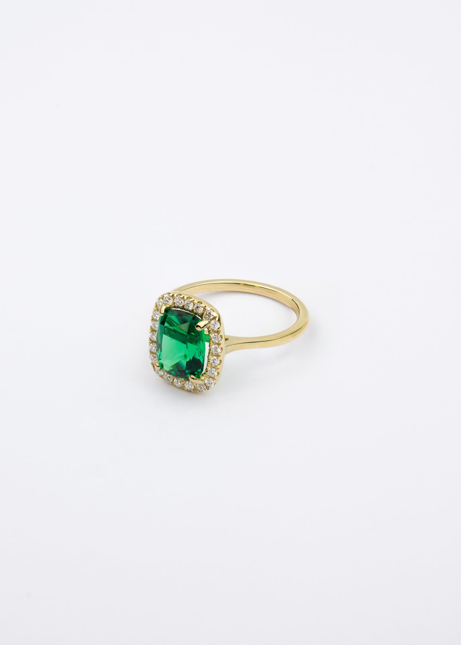 Anillo Esmeralda con Halo