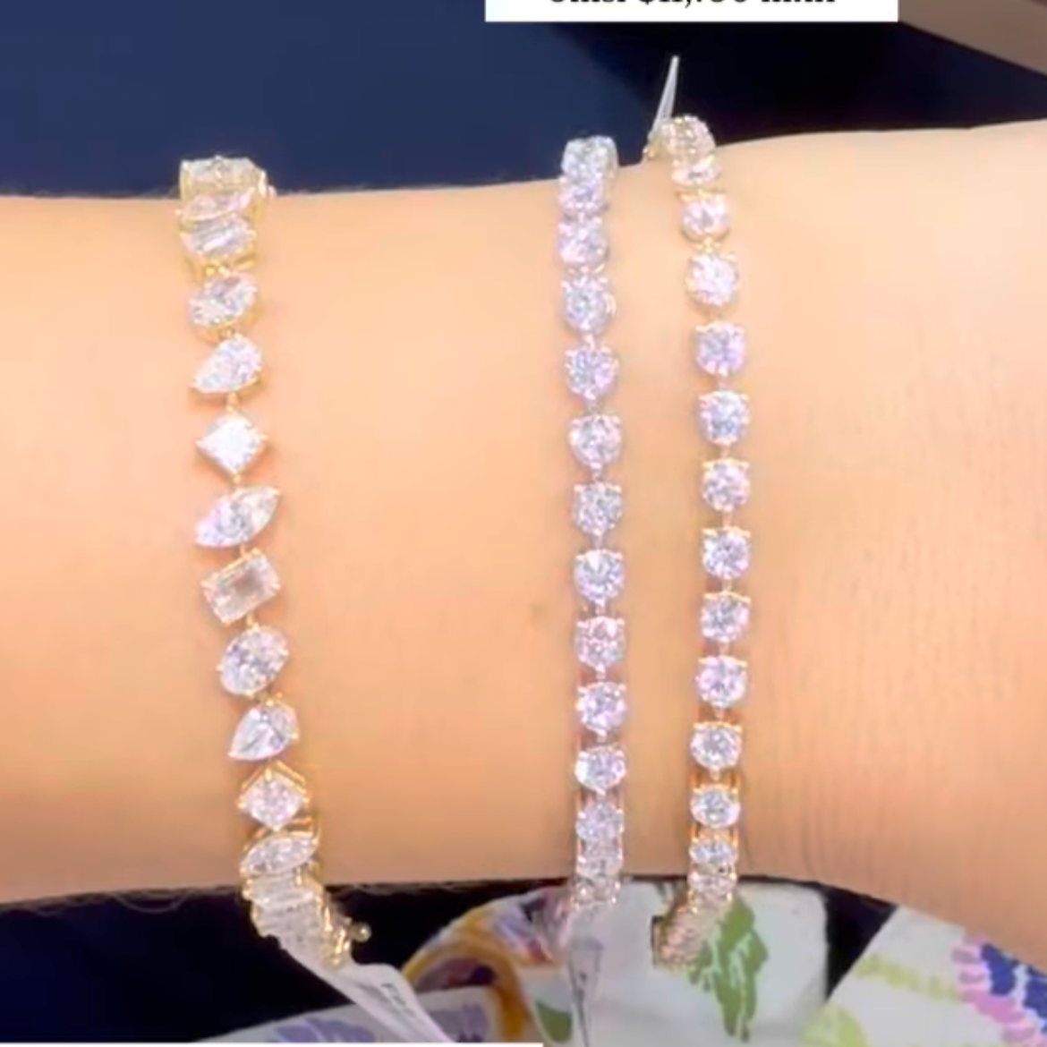 Tennis bracelet fancy shapes