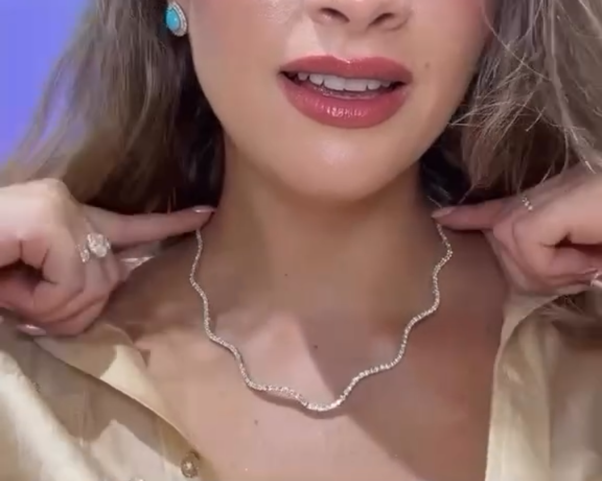 Tennis necklace ondulado