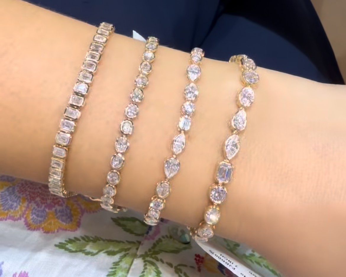 Tennis bracelet fancy shapes