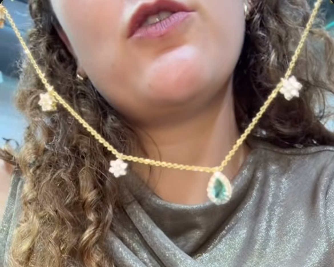 Star emerald drop necklace