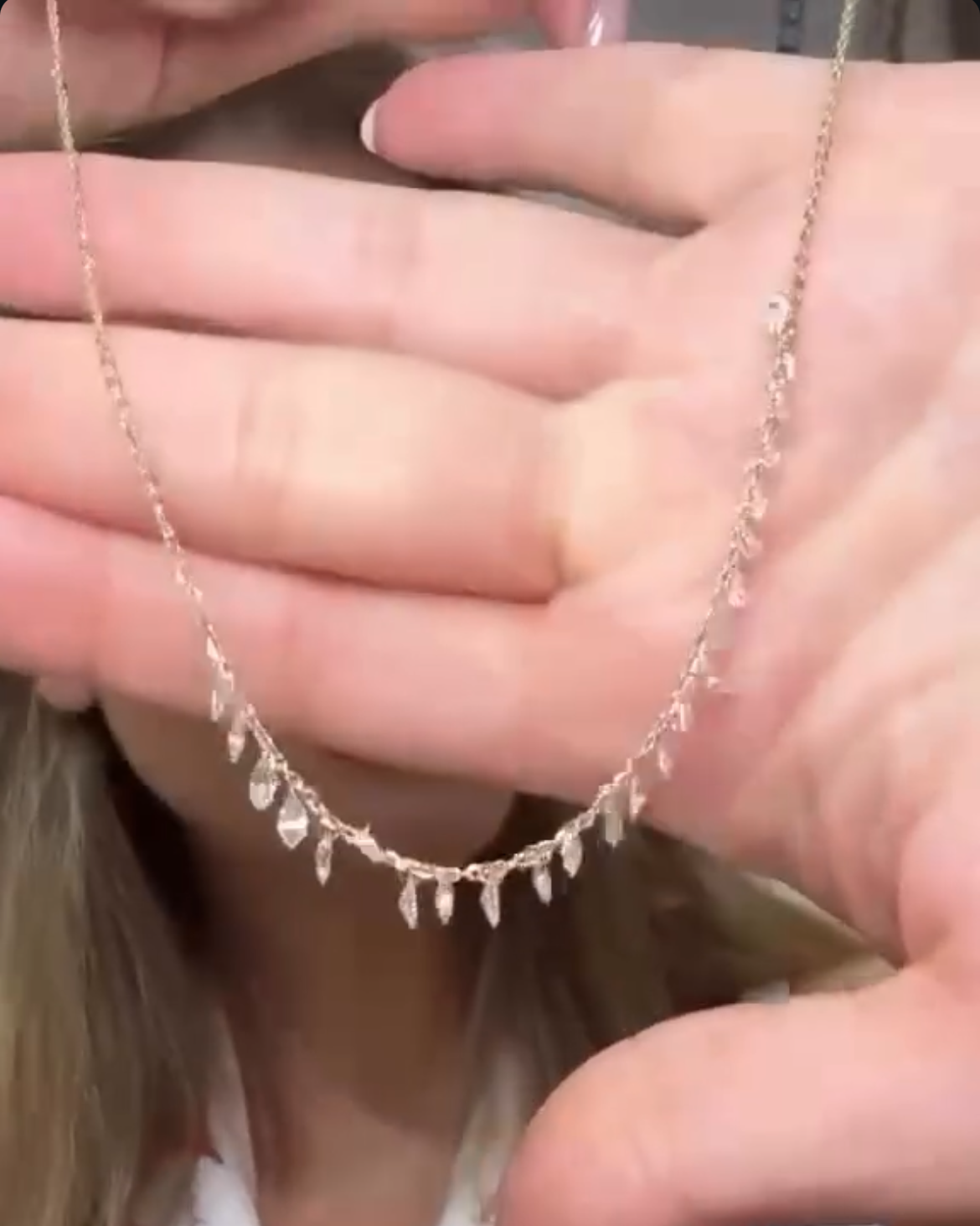 Drilled marquise necklace