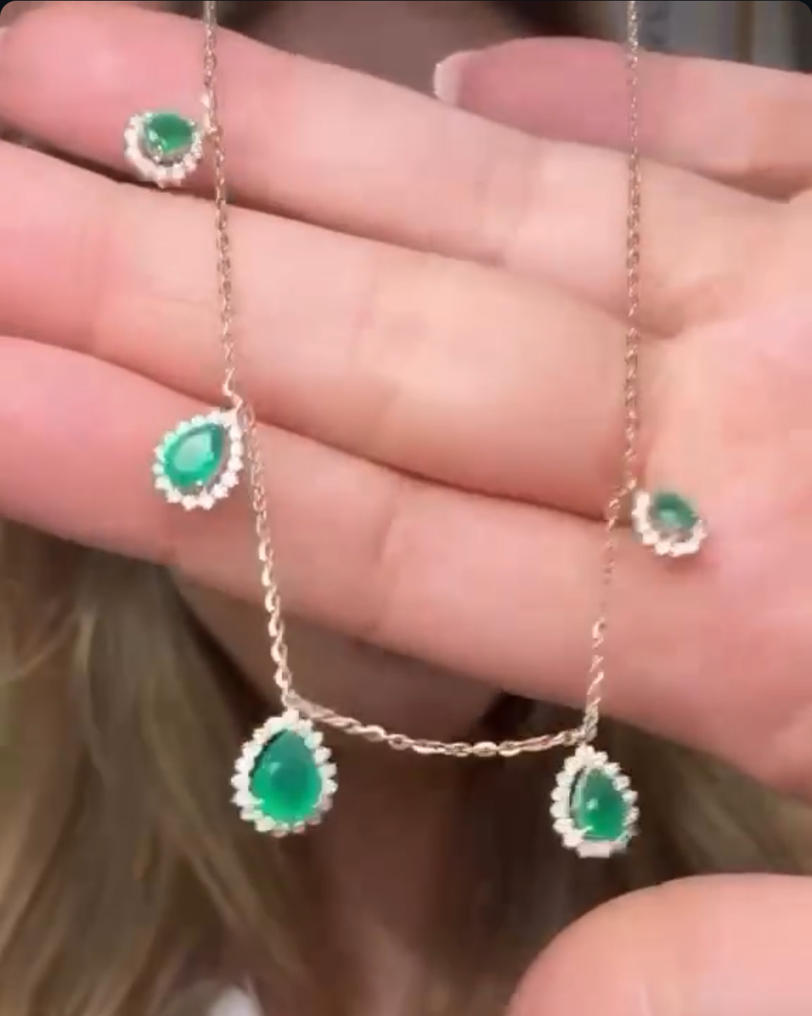 Collar esmeraldas drop