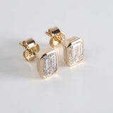 Lab Grown Diamond Studs Biselados Emerald 2.00 ct