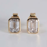 Lab Grown Diamond Studs Biselados Emerald 2.00 ct