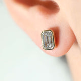 Lab Grown Diamond Studs Biselados Emerald 2.00 ct