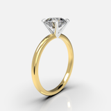 Half Round Solitaire Frame Combined in Yellow Gold and White Gold 1.8mm
