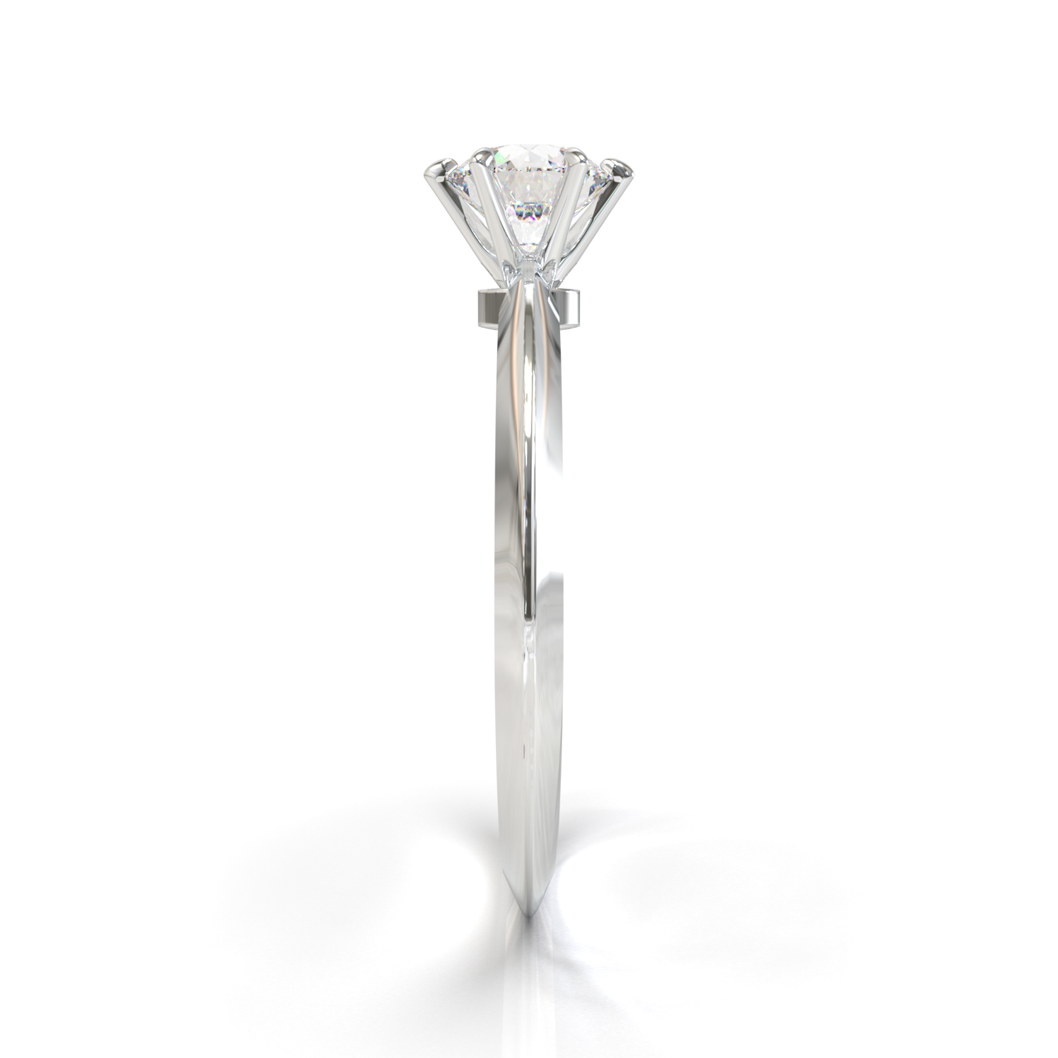 Tiffany-style Solitaire Engagement Ring with Diamond 0.80cts