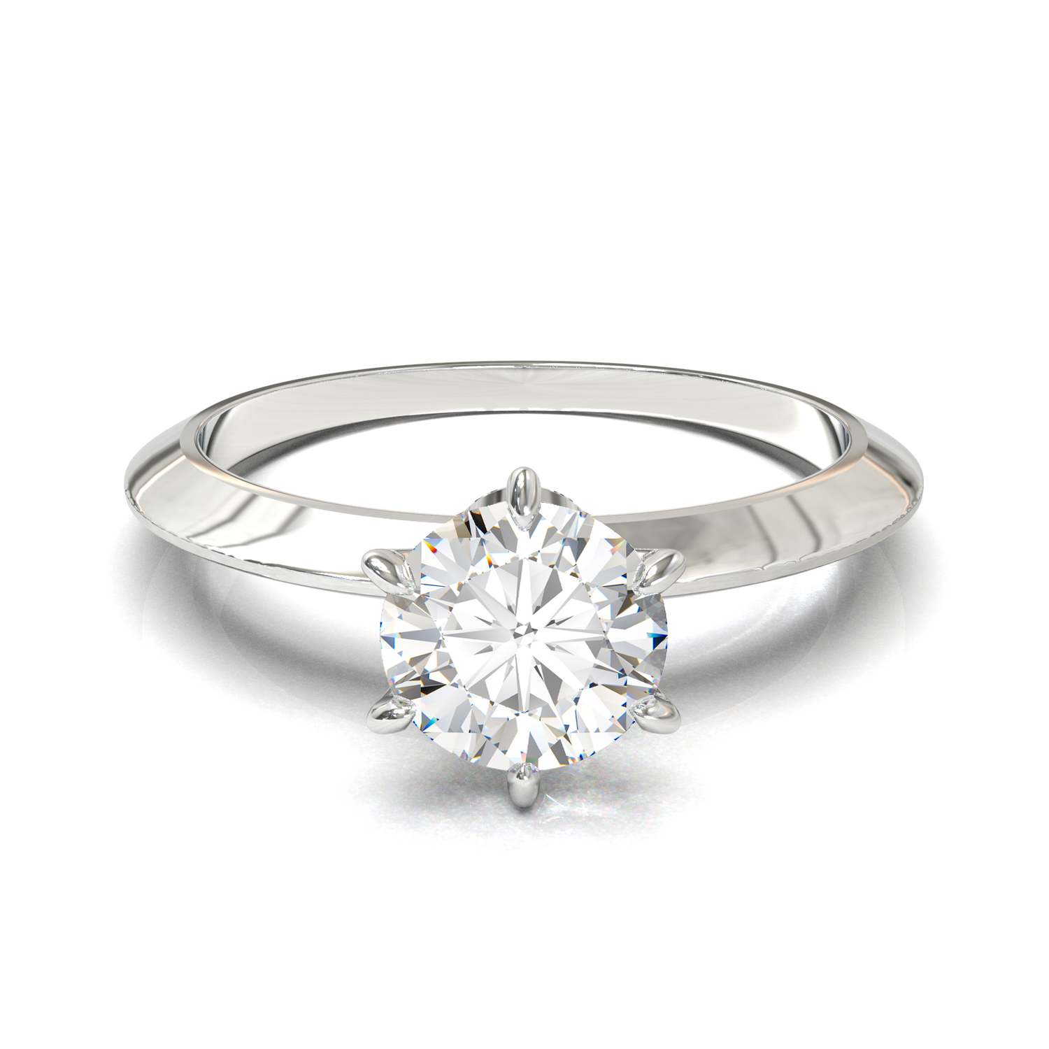 Tiffany-style Solitaire Engagement Ring with Diamond 0.80cts