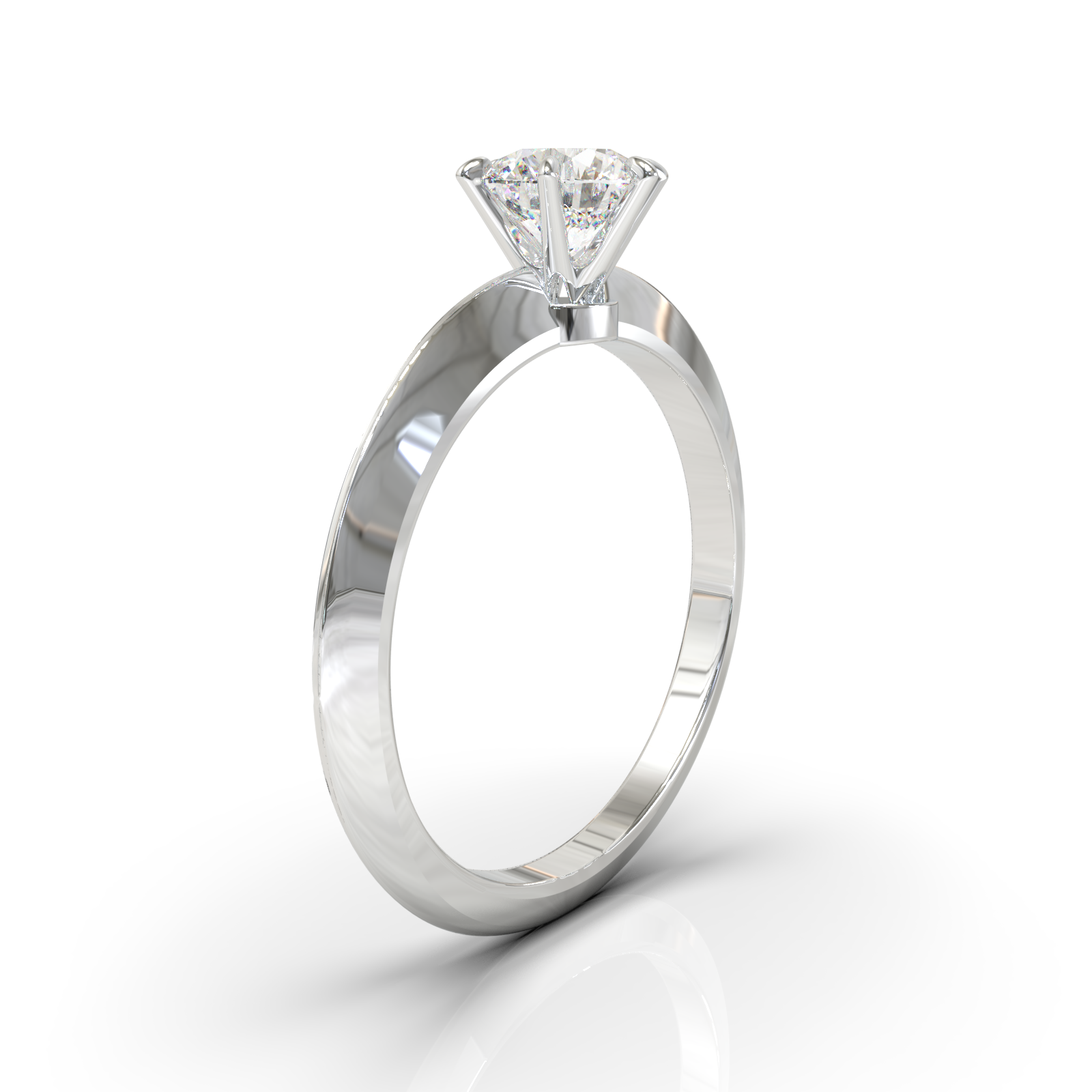 Anillo de compromiso Solitario tipo Tiffany con Diamante 0.50cts