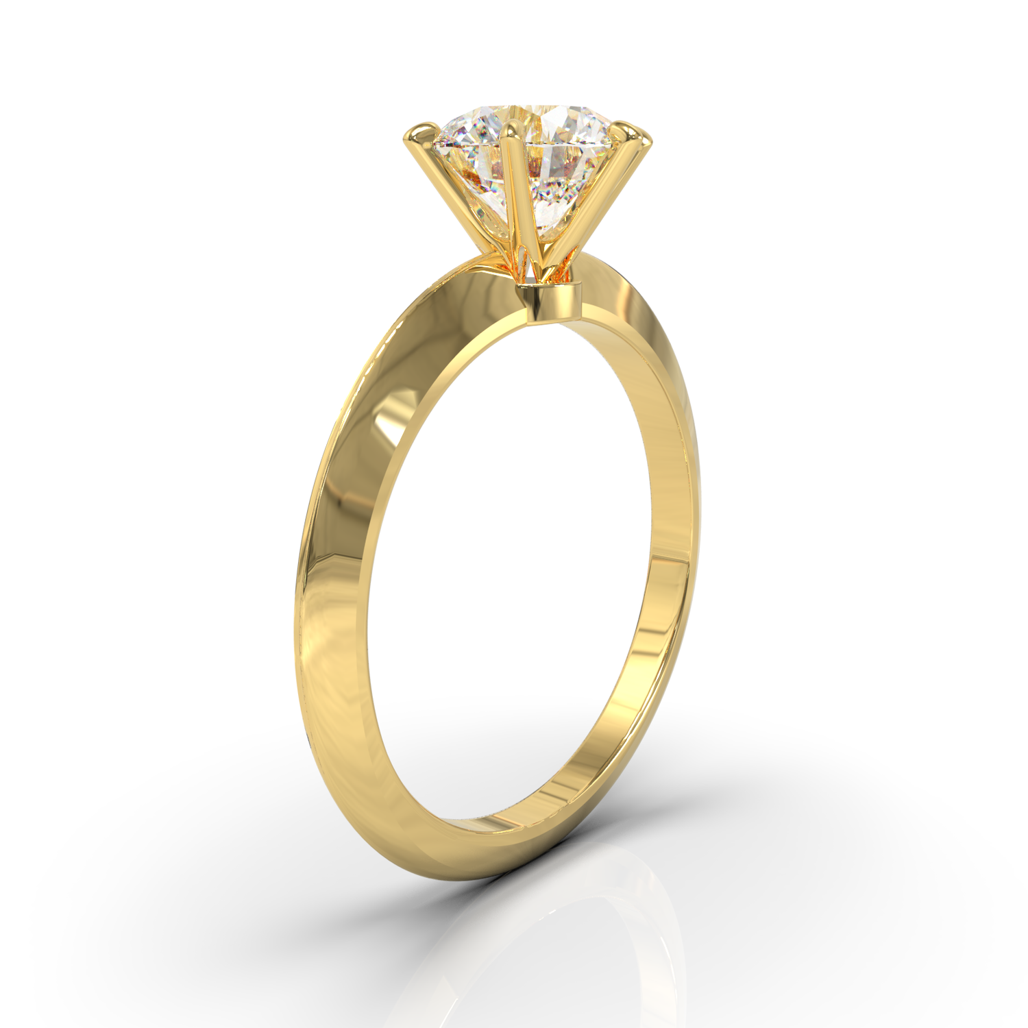 Tiffany frame 6 nails 2 waters 1.8mm thickness Yellow Gold