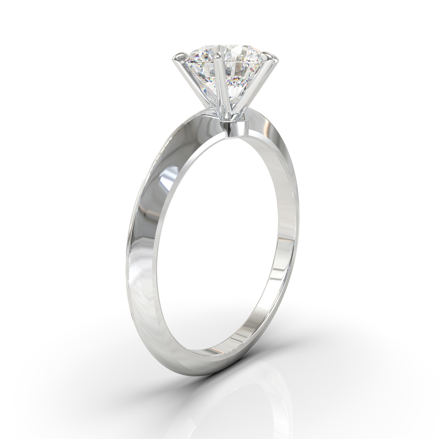 Tiffany frame 6 nails 2 waters 1.8mm White Gold