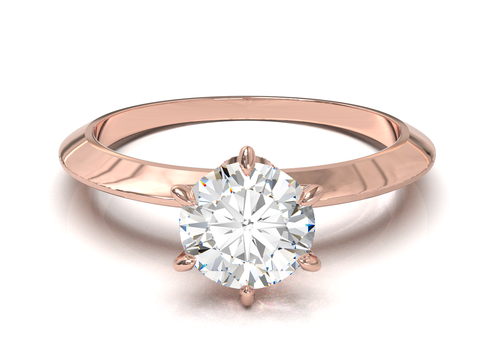 Montura Tiffany 6 uñas 2 aguas 1.8mm grosor Oro Rosa