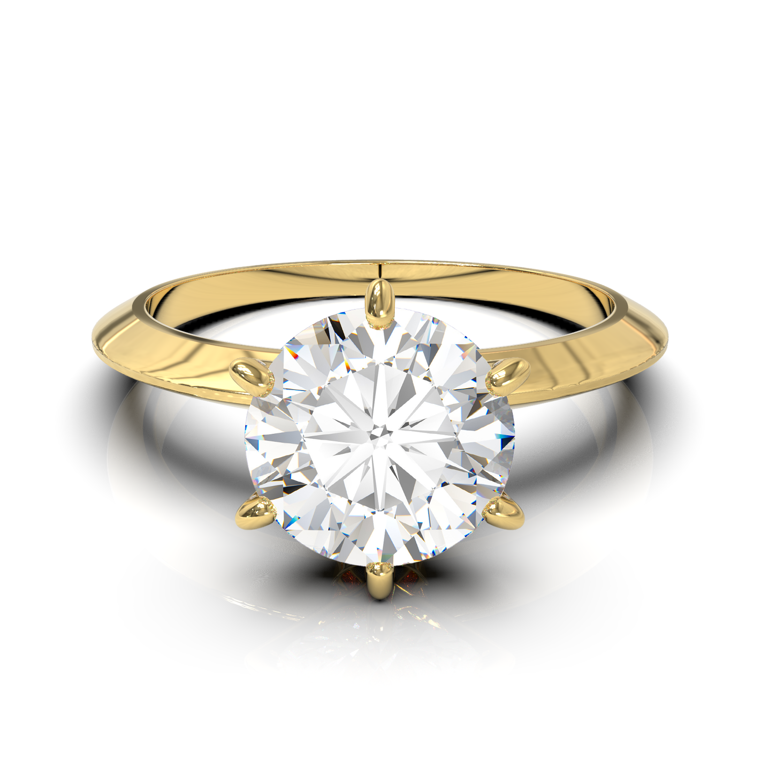 Tiffany frame 6 nails 2 waters 1.8mm thickness Yellow Gold