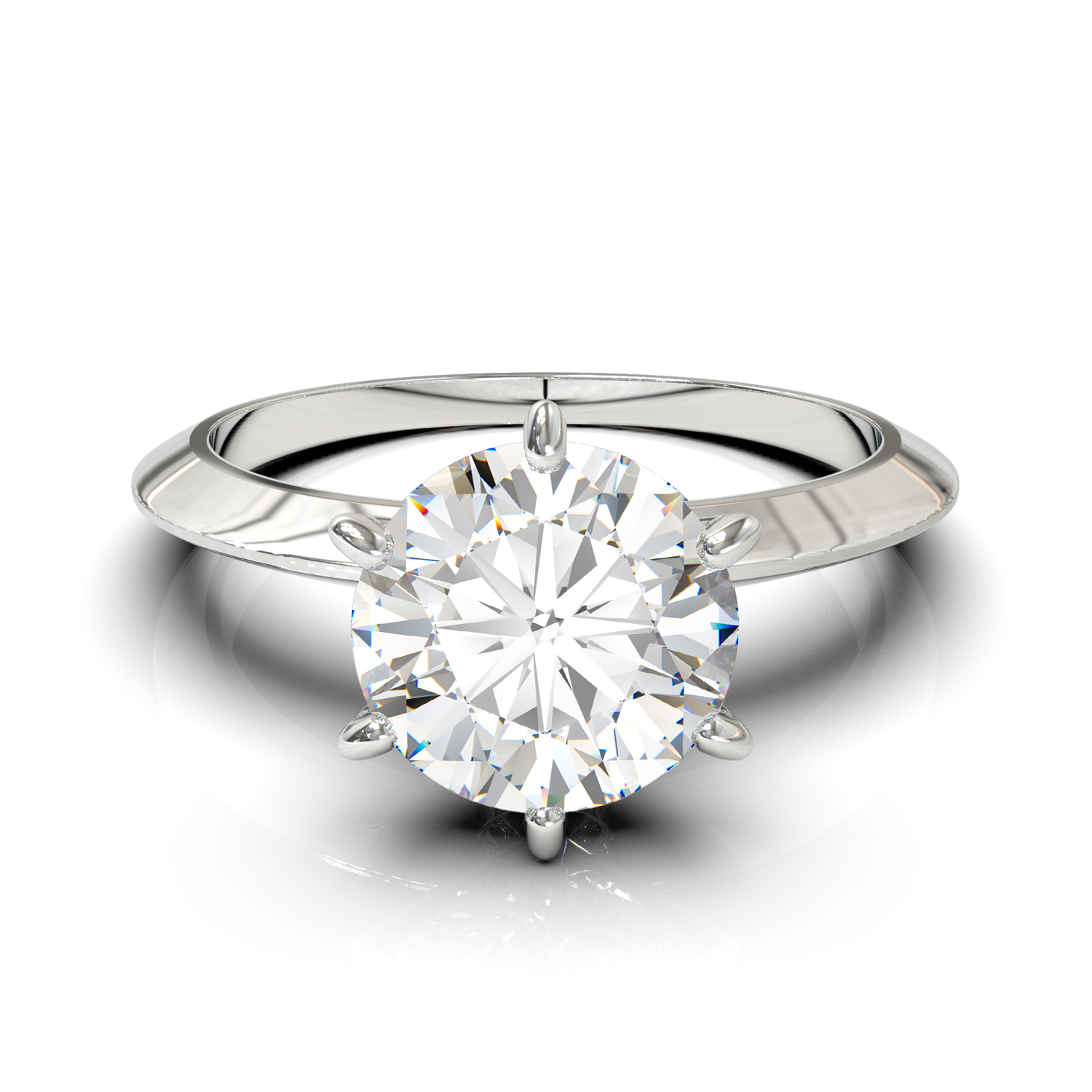 Tiffany frame 6 nails 2 waters 1.8mm White Gold