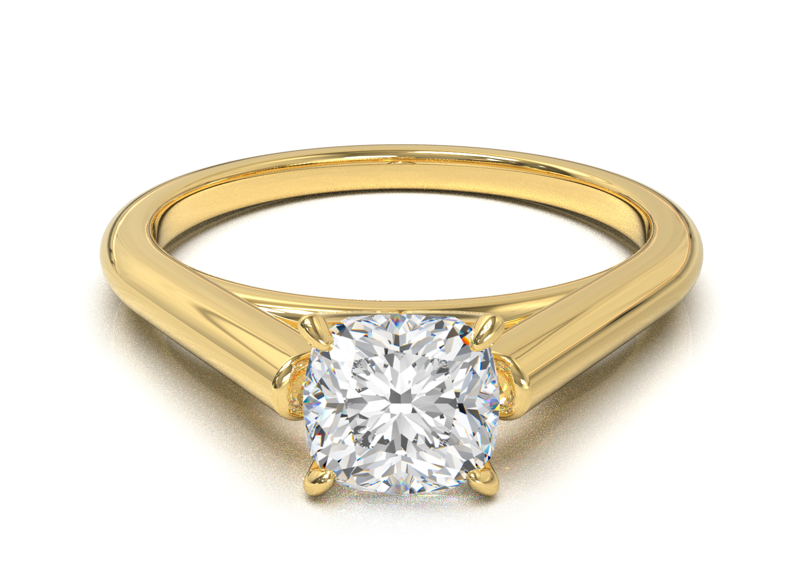 Cathedral Solitaire Frame 1.8mm thickness Yellow Gold