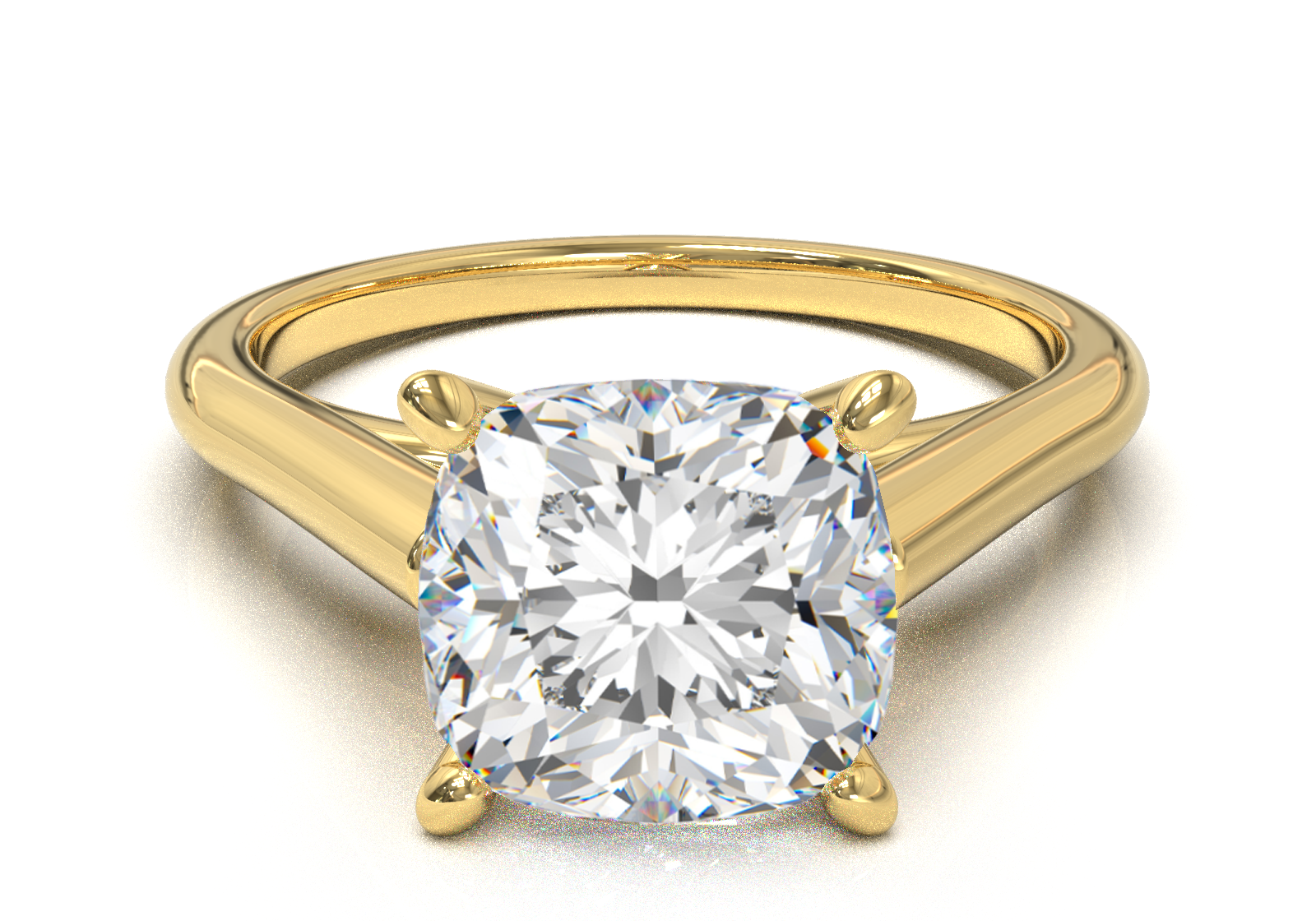 Cathedral Solitaire Frame 1.8mm thickness Yellow Gold