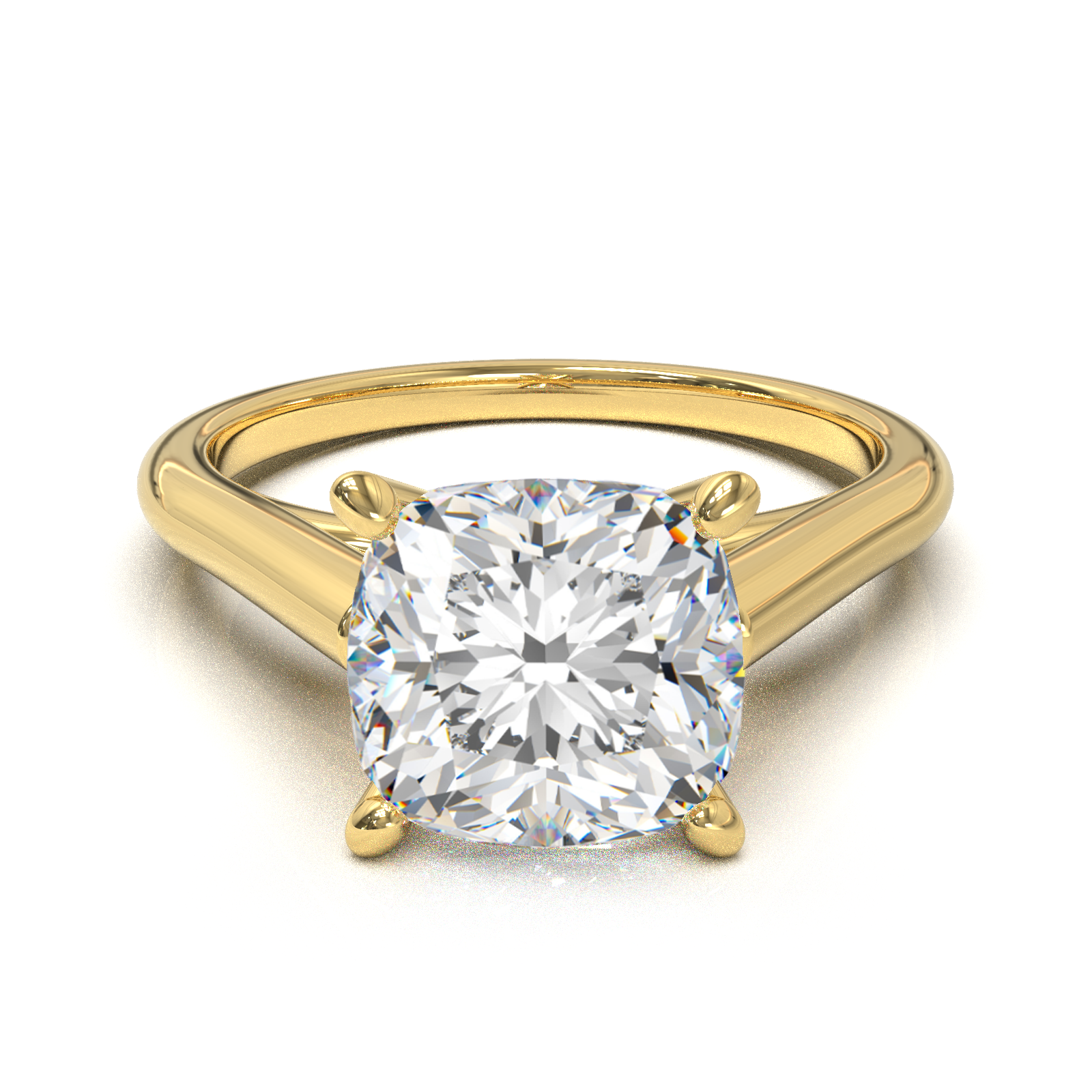 Cathedral Solitaire Frame 1.8mm thickness Yellow Gold