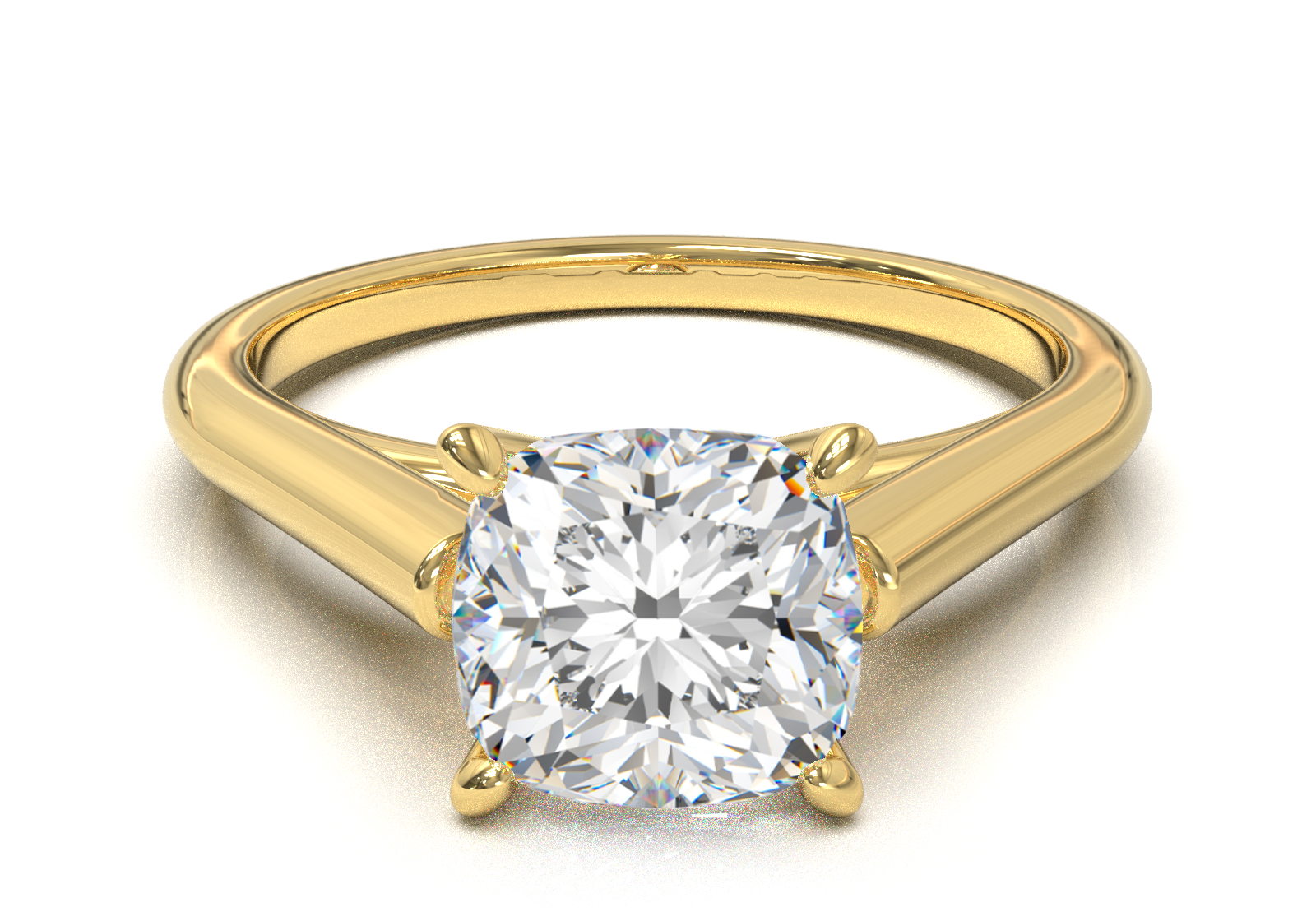 Cathedral Solitaire Frame 1.8mm thickness Yellow Gold