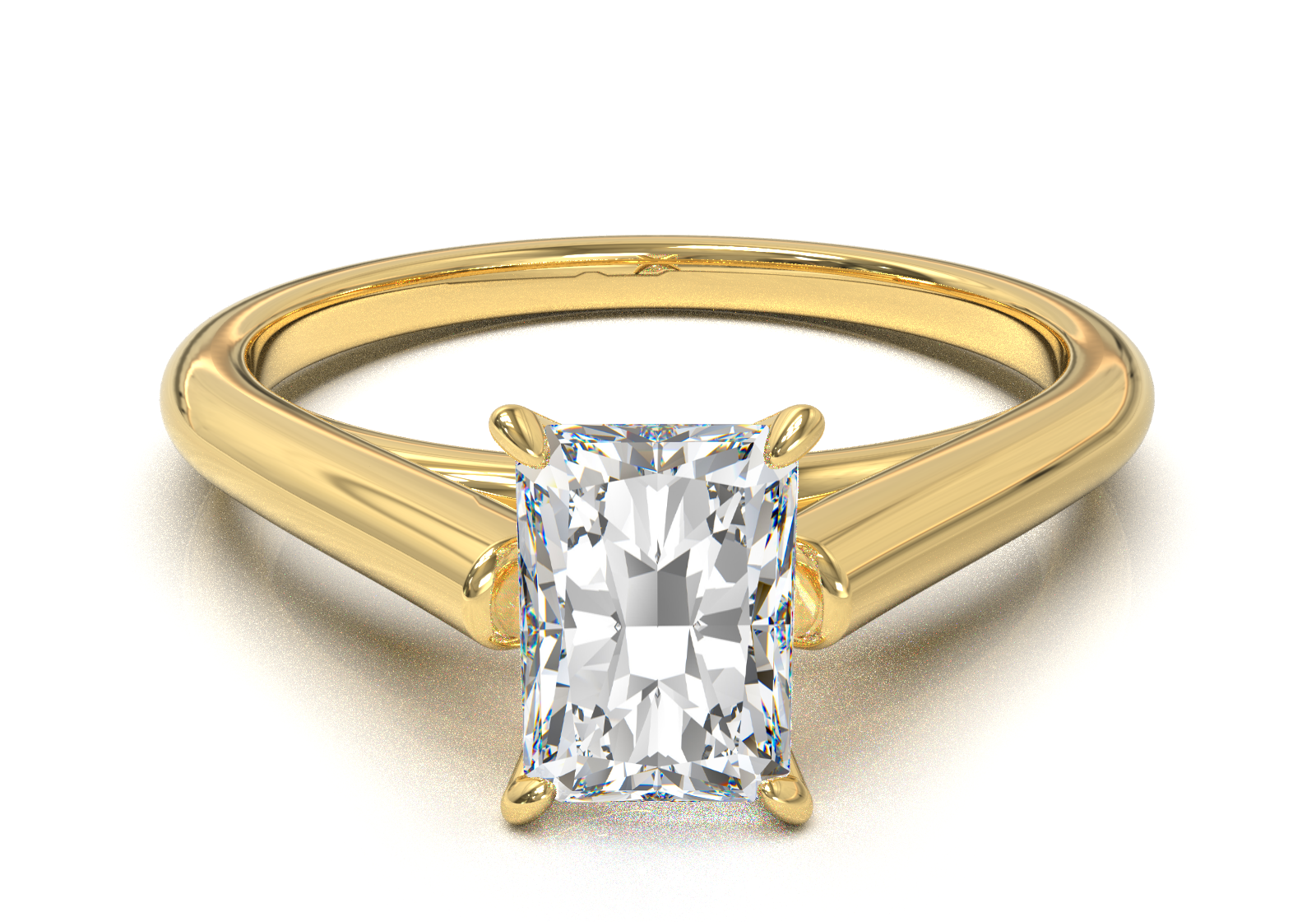 Cathedral Solitaire Frame 1.8mm thickness Yellow Gold