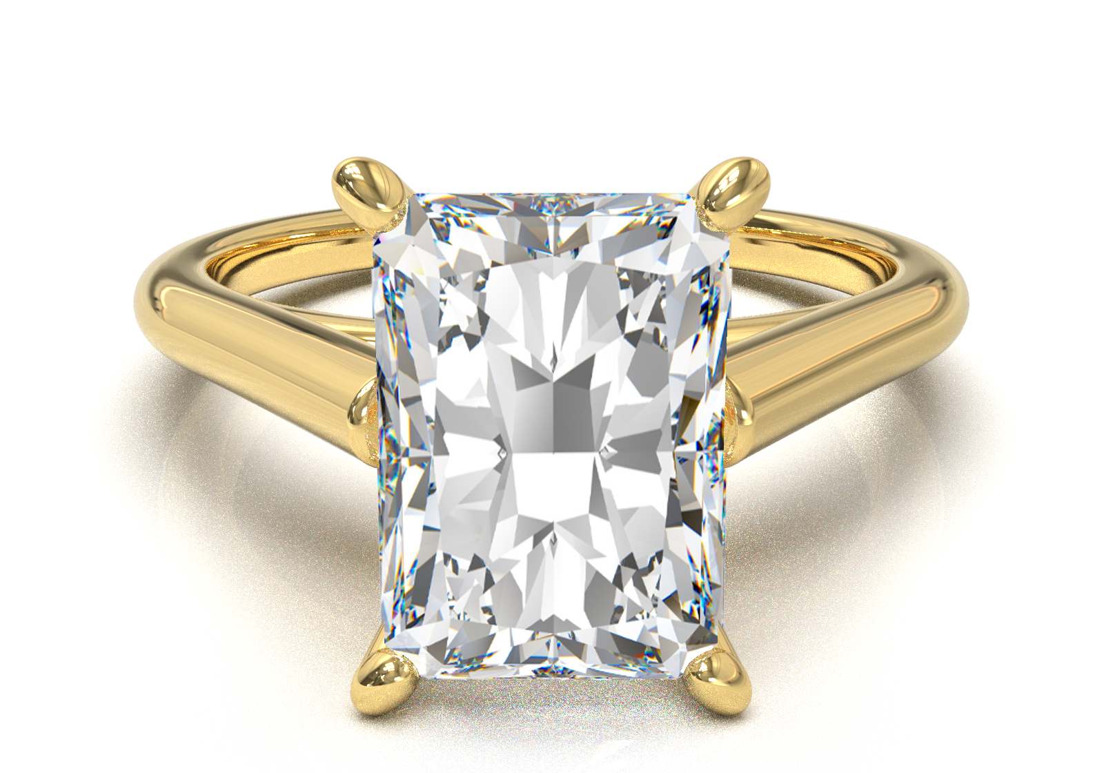 Cathedral Solitaire Frame 1.8mm thickness Yellow Gold