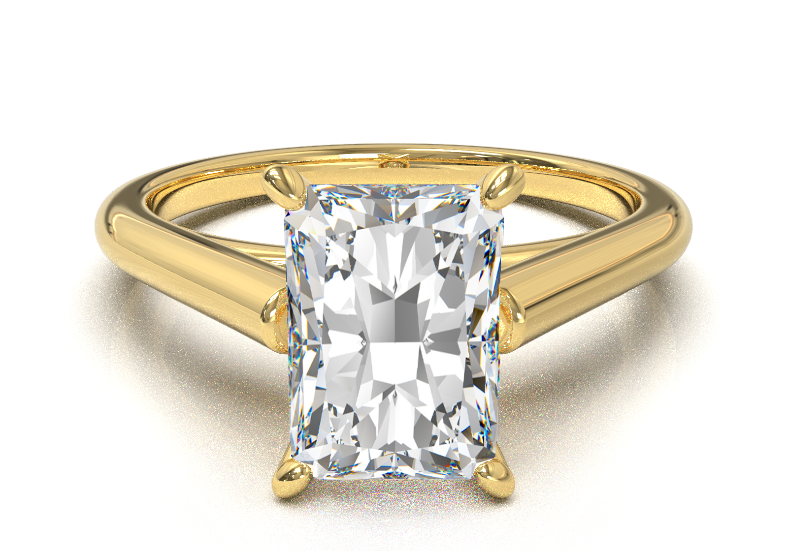 Cathedral Solitaire Frame 1.8mm thickness Yellow Gold