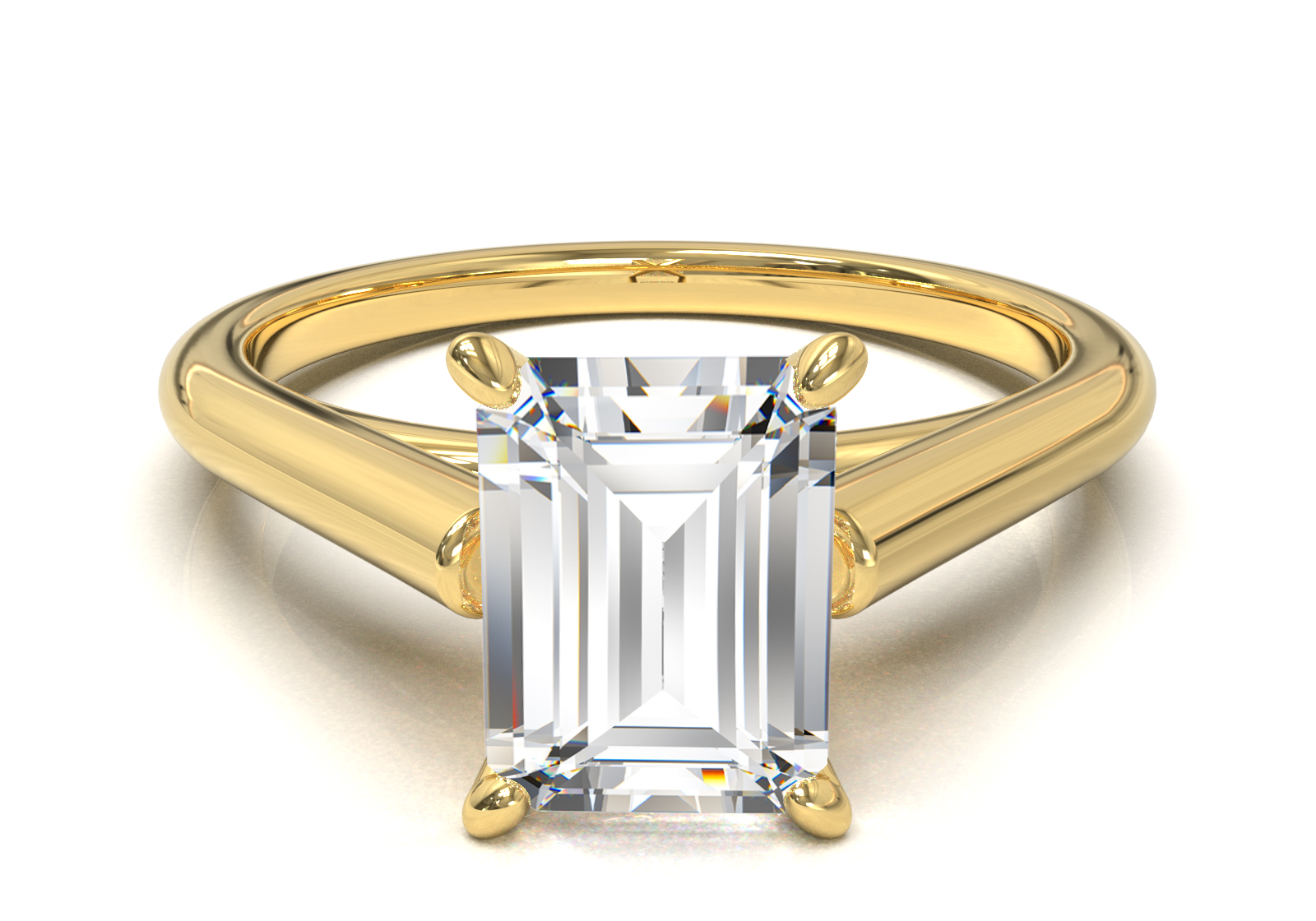 Cathedral Solitaire Frame 1.8mm thickness Yellow Gold