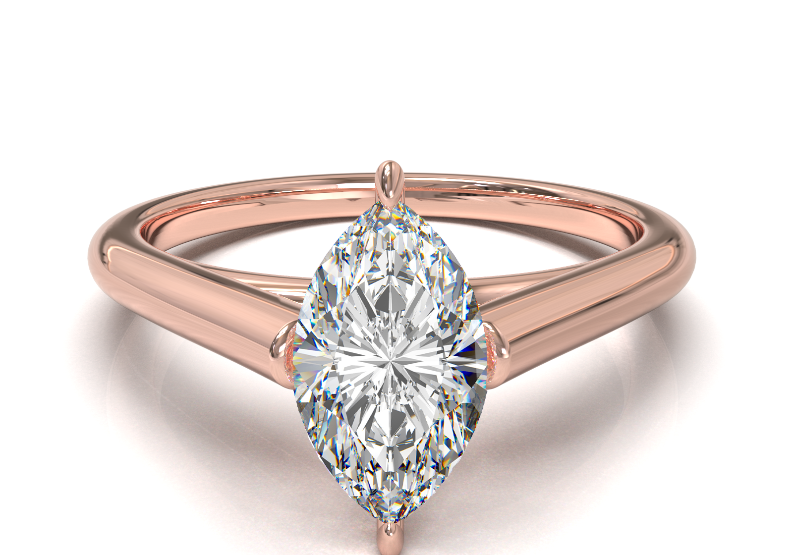 Cathedral Solitaire Frame 1.8mm thickness Rose Gold