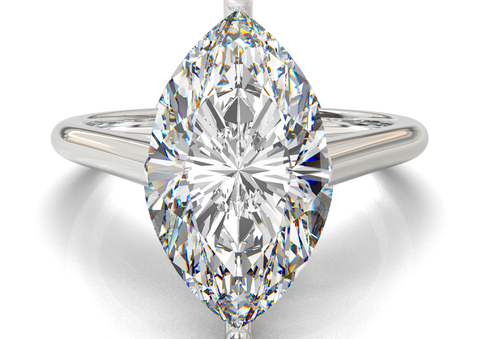 Cathedral Solitaire Frame 1.8mm thickness White Gold