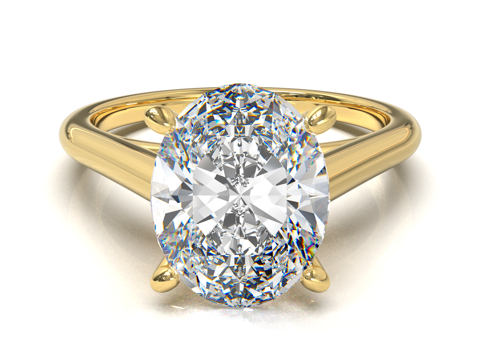 Cathedral Solitaire Frame 1.8mm thickness Yellow Gold