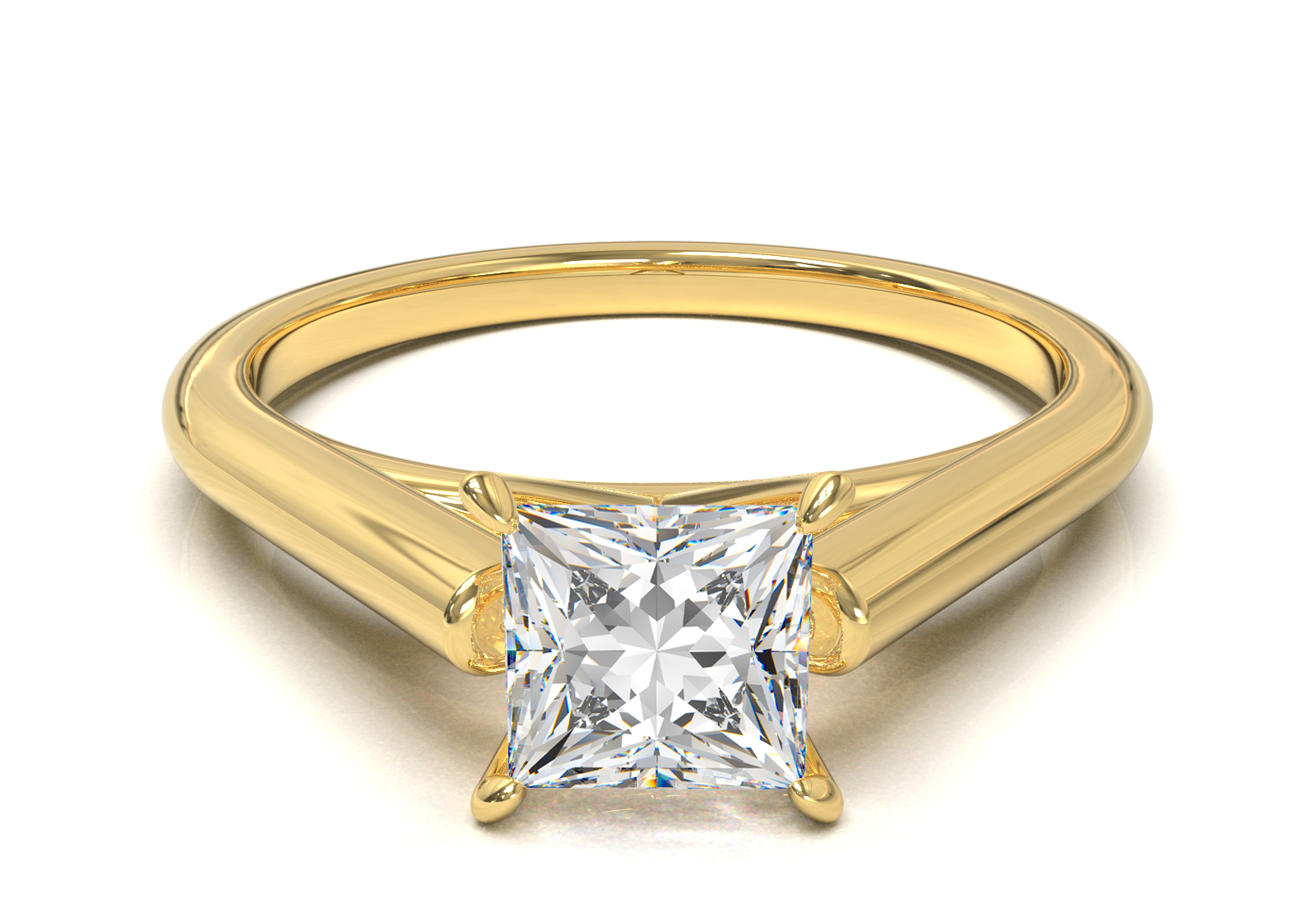 Cathedral Solitaire Frame 1.8mm thickness Yellow Gold