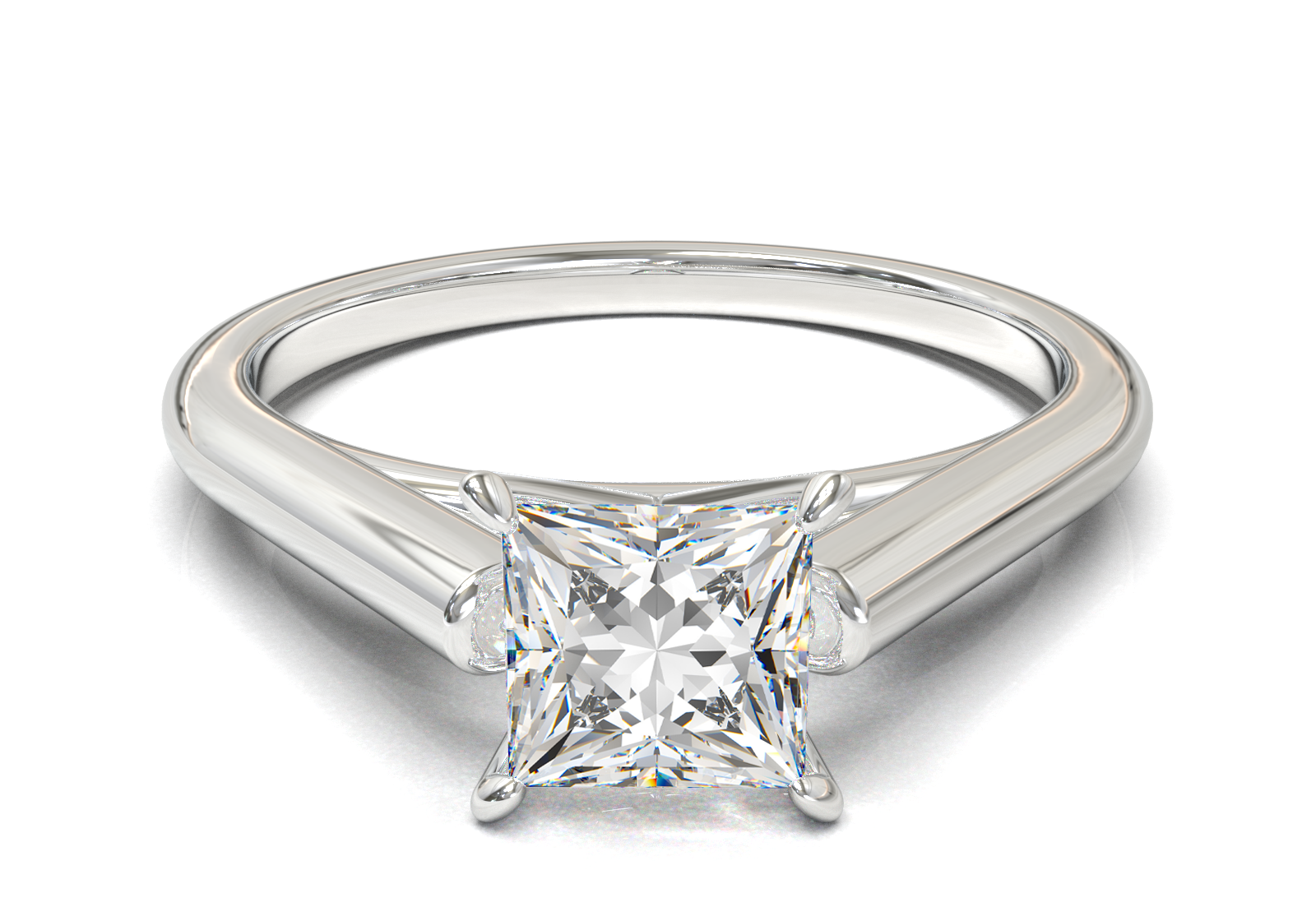 Cathedral Solitaire Frame 1.8mm thickness White Gold