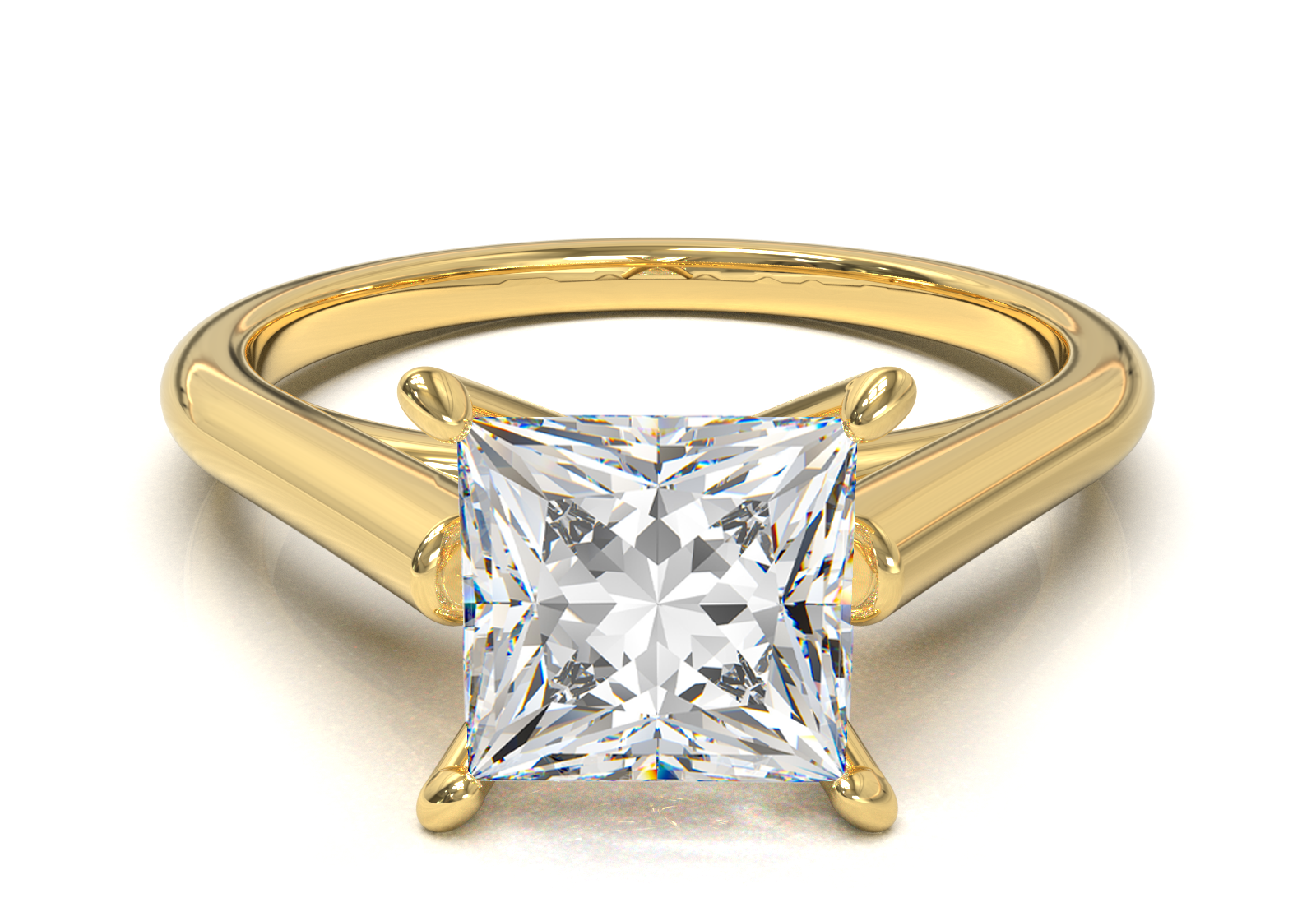 Cathedral Solitaire Frame 1.8mm thickness Yellow Gold