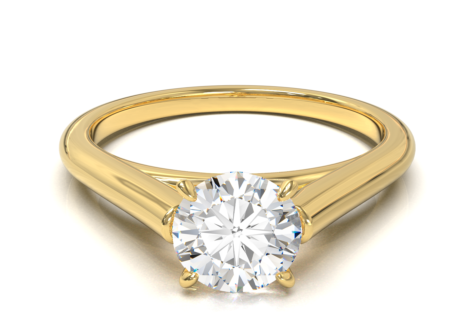 Cathedral Solitaire Frame 1.8mm thickness Yellow Gold