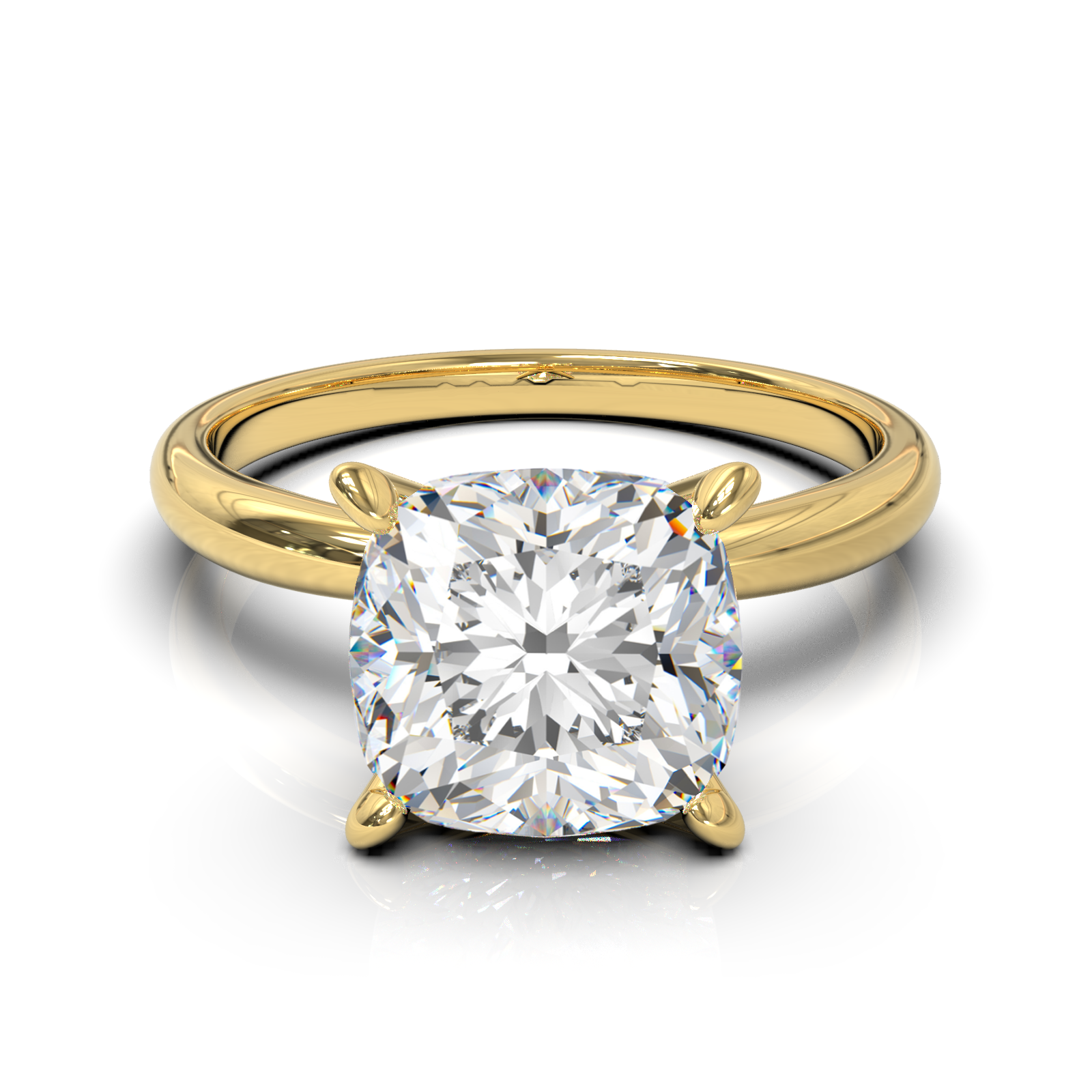 Half Round Solitaire Frame 1.8mm Yellow Gold