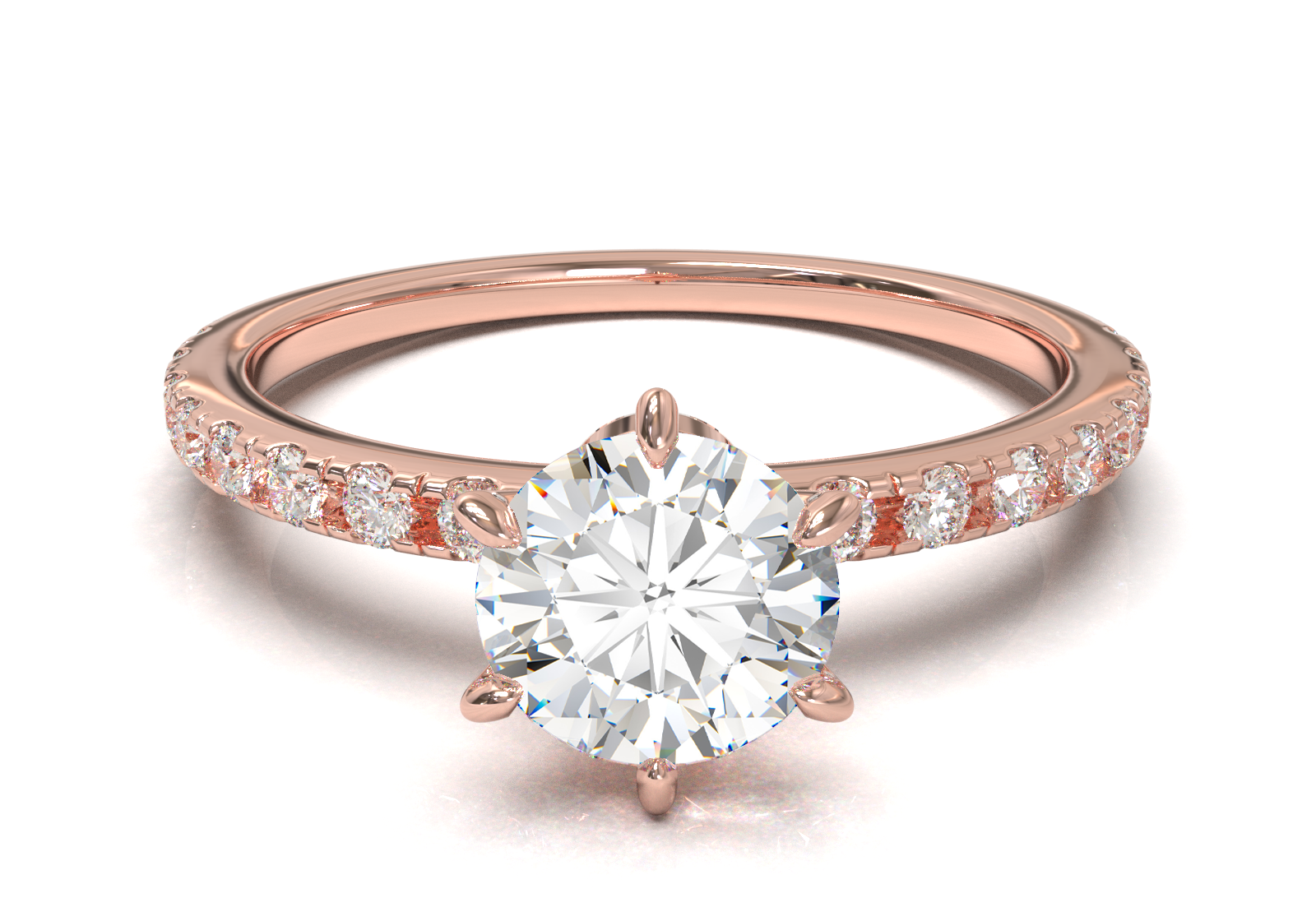 Rose Gold Tiffany Style Pavé Frame