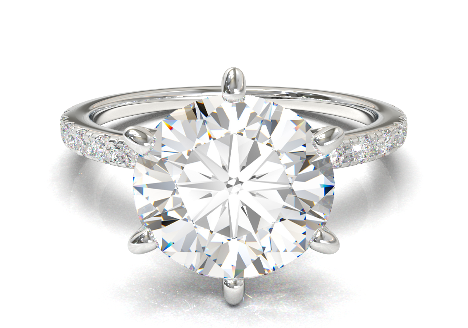 Tiffany Style Pavé Frame White Gold