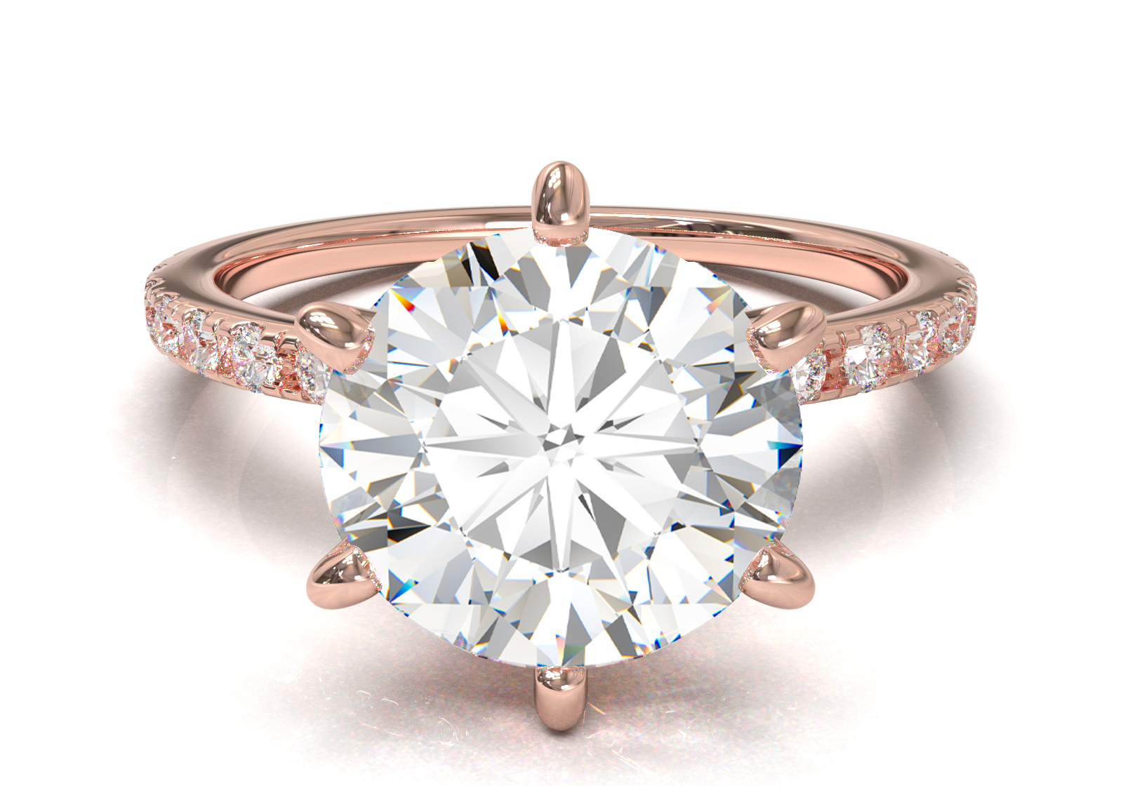 Rose Gold Tiffany Style Pavé Frame