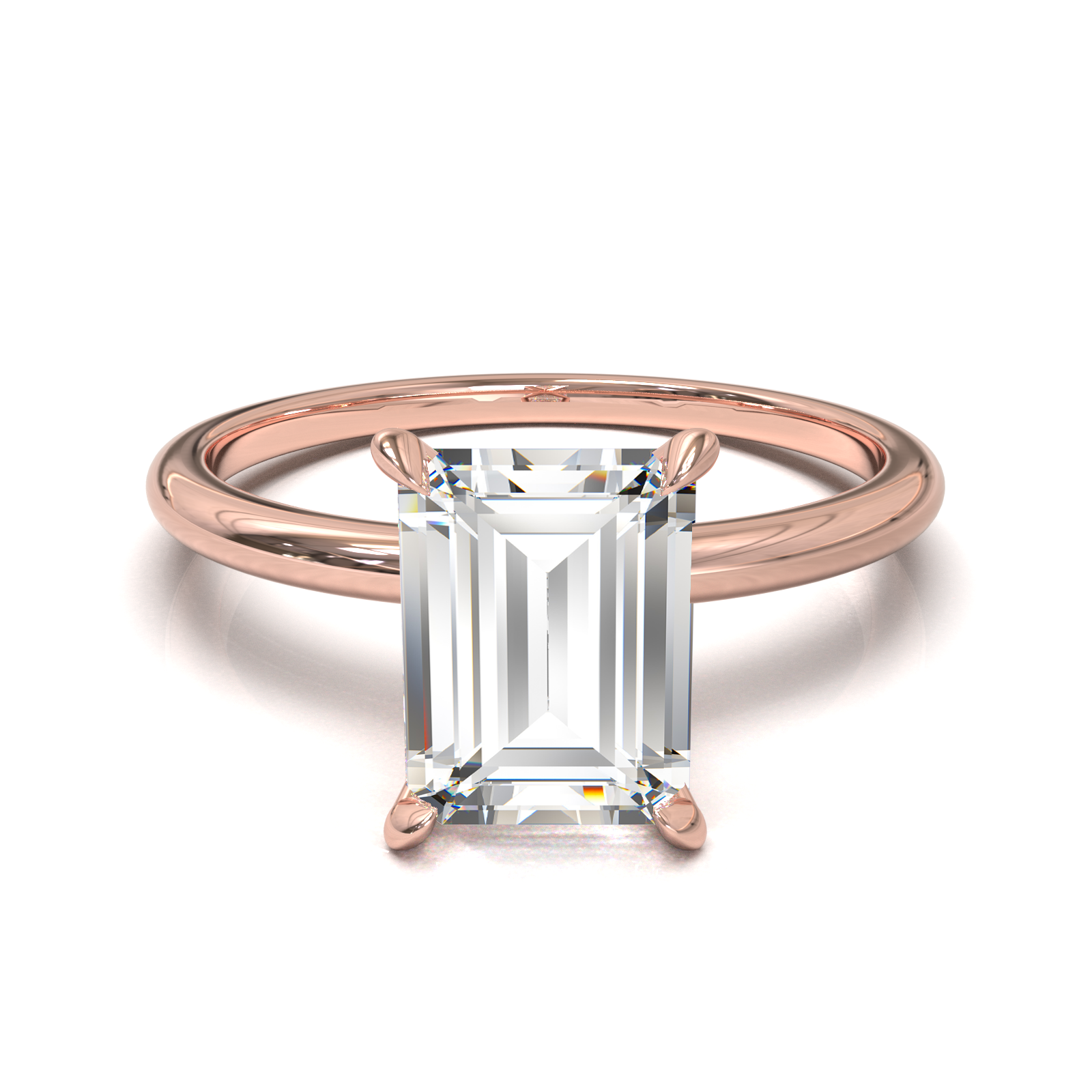 Half Round Solitaire Frame 1.8mm Rose Gold