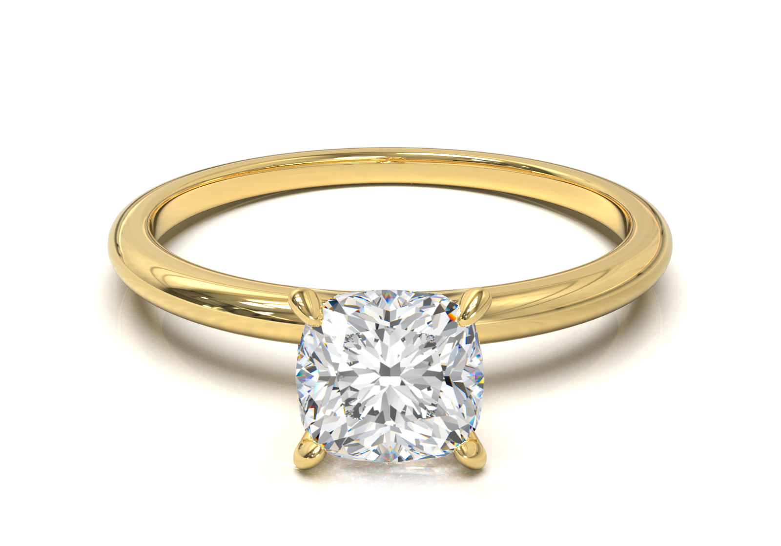 Montura Solitario Media Caña 1.5mm Oro Amarillo