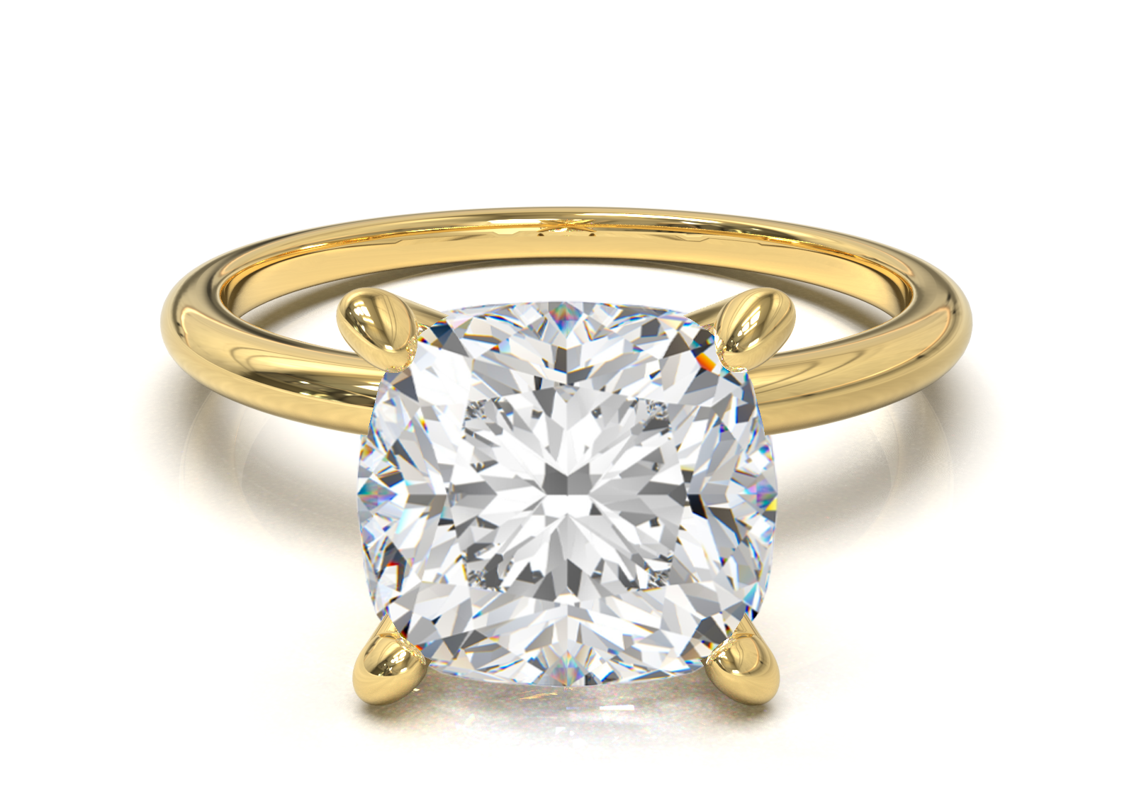 Montura Solitario Media Caña 1.5mm Oro Amarillo