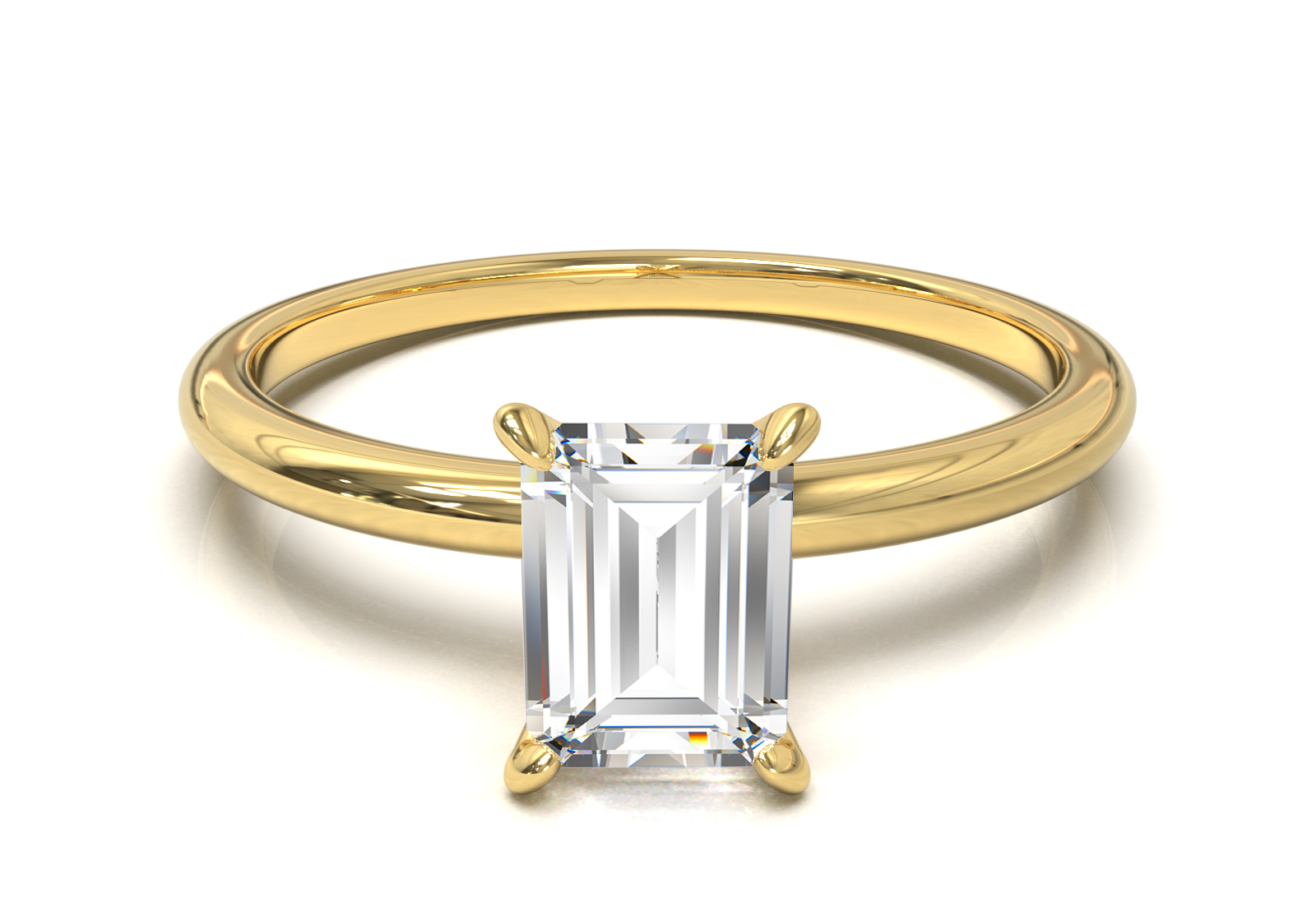 Montura Solitario Media Caña 1.5mm Oro Amarillo