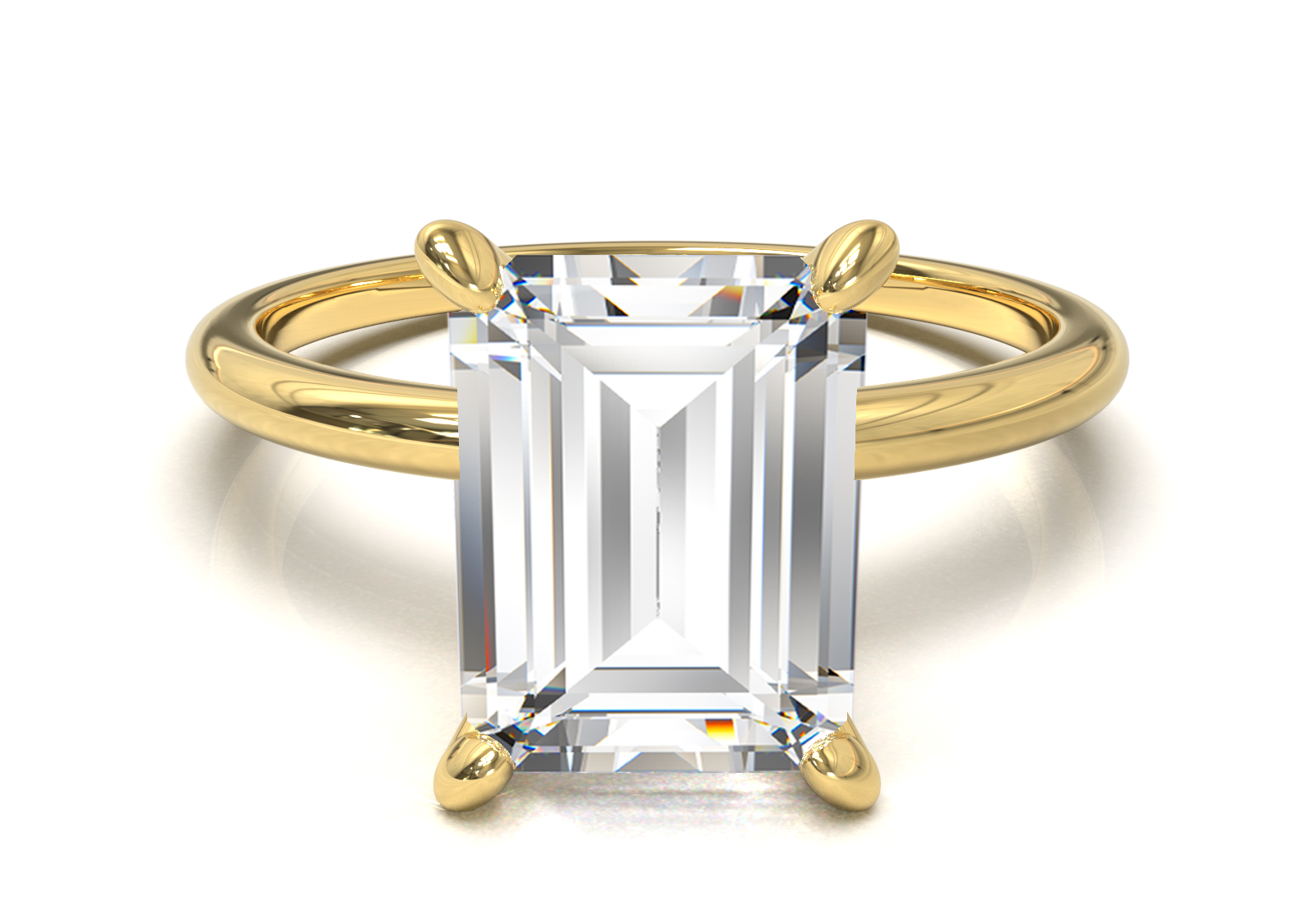 Montura Solitario Media Caña 1.5mm Oro Amarillo