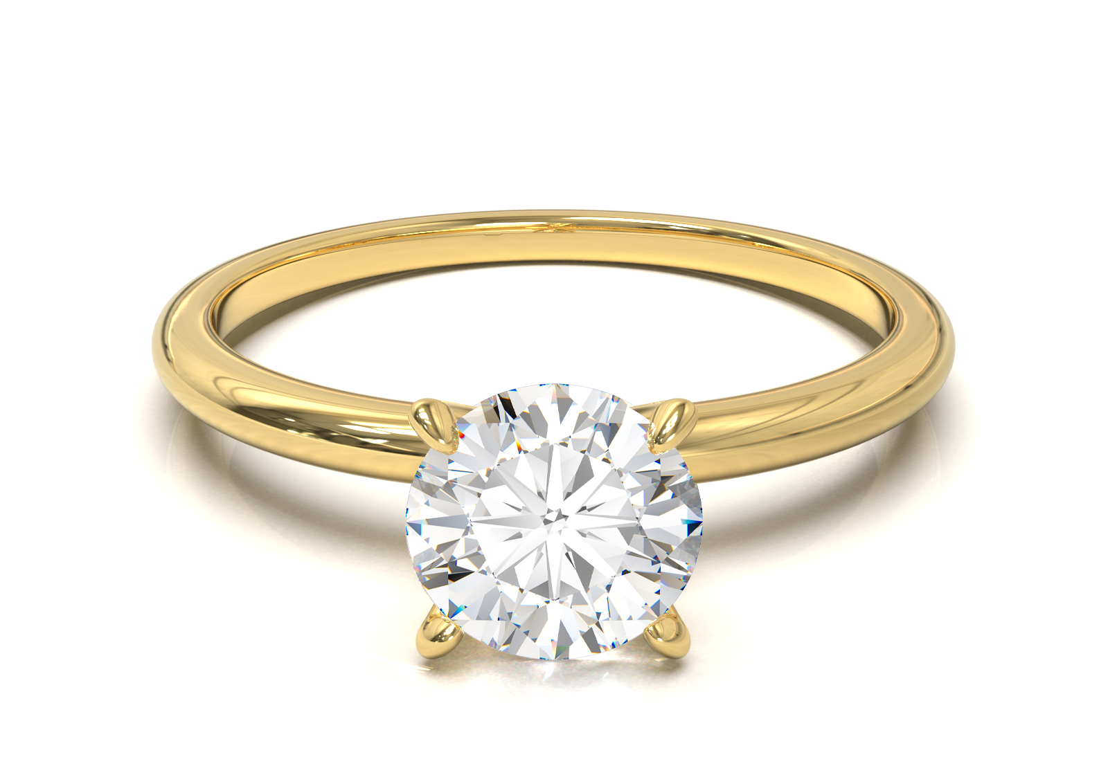 Montura Solitario Media Caña 1.5mm Oro Amarillo