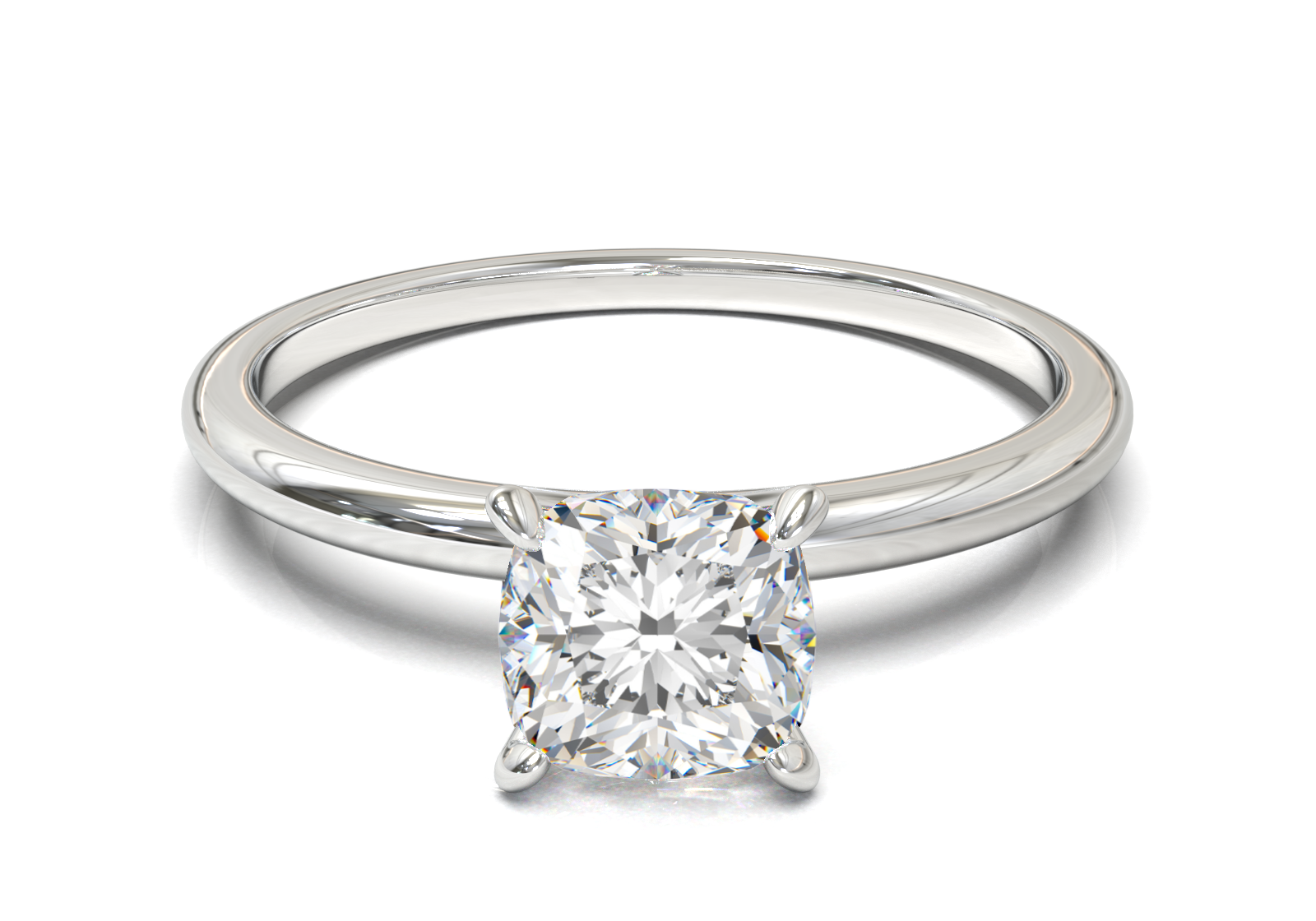 Montura Solitario Media Caña 1.5mm Oro Blanco